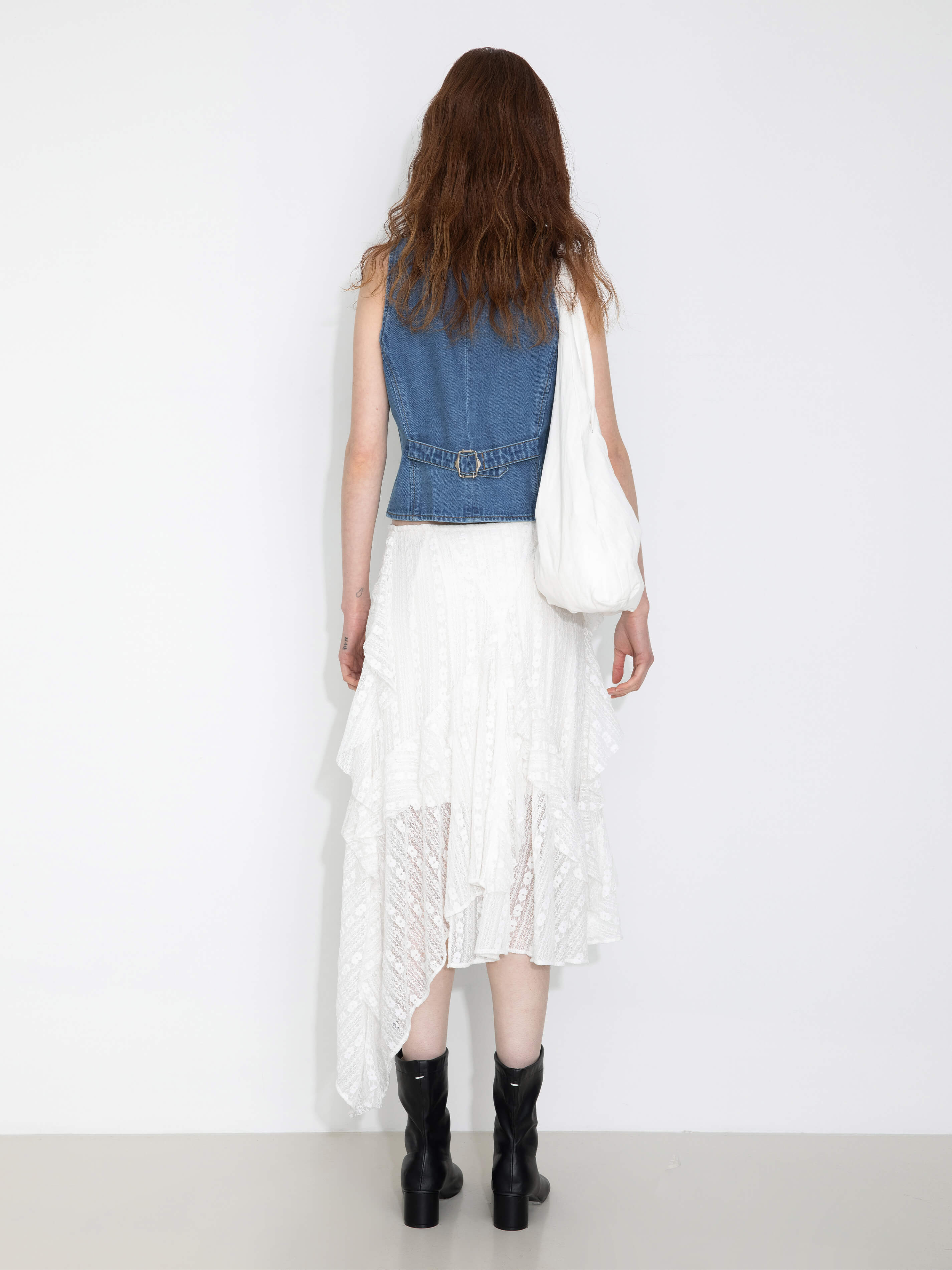 V-Neck Slim Fit Cropped Denim Vest-6
