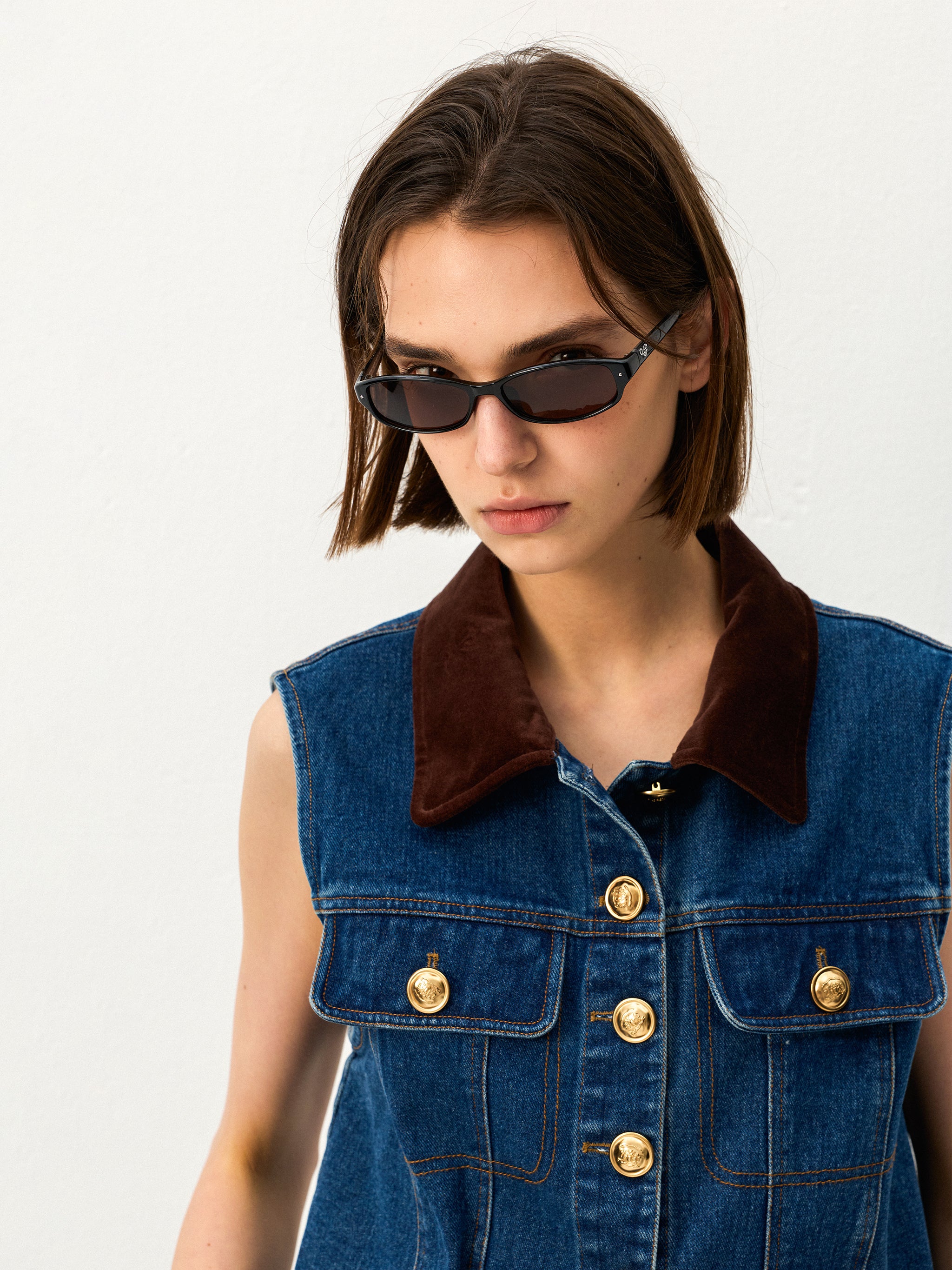 Slim Oval Tinted Sunglasses-5