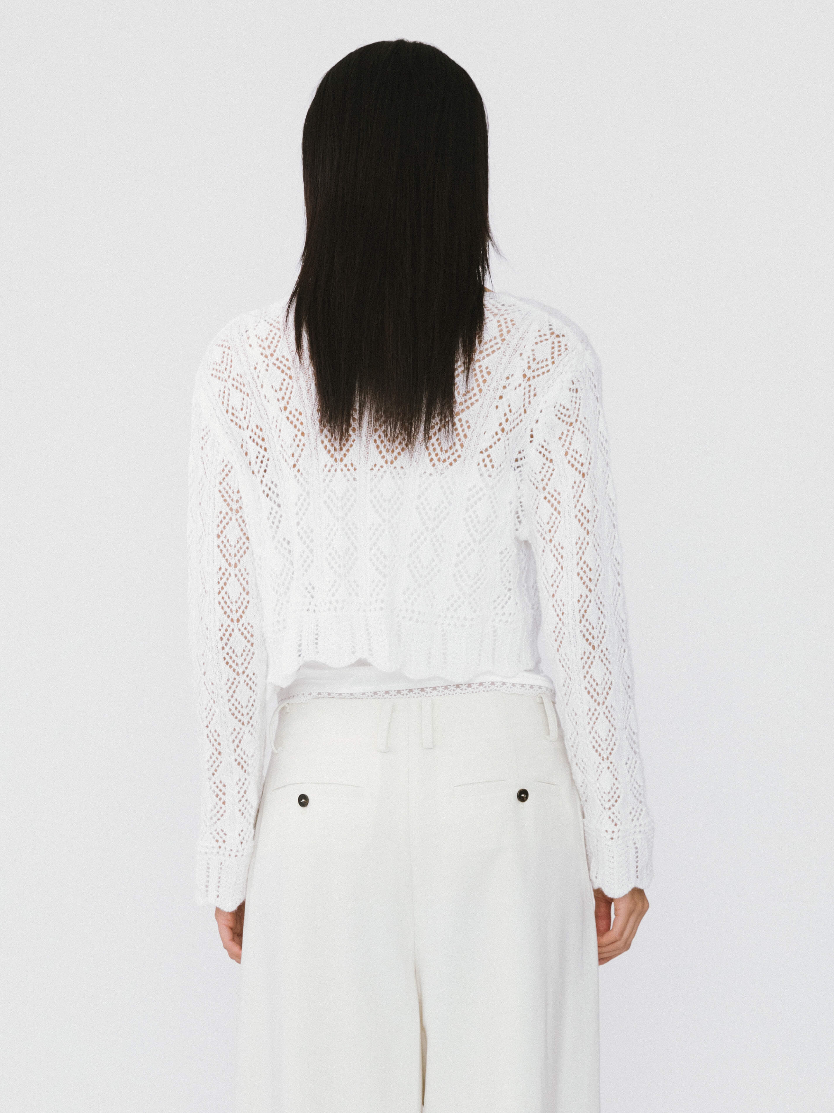 Thin Knit V-Neck Drawstring Top-6