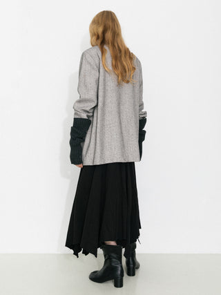 Textured Tweed Double-Breasted Boxy Blazer