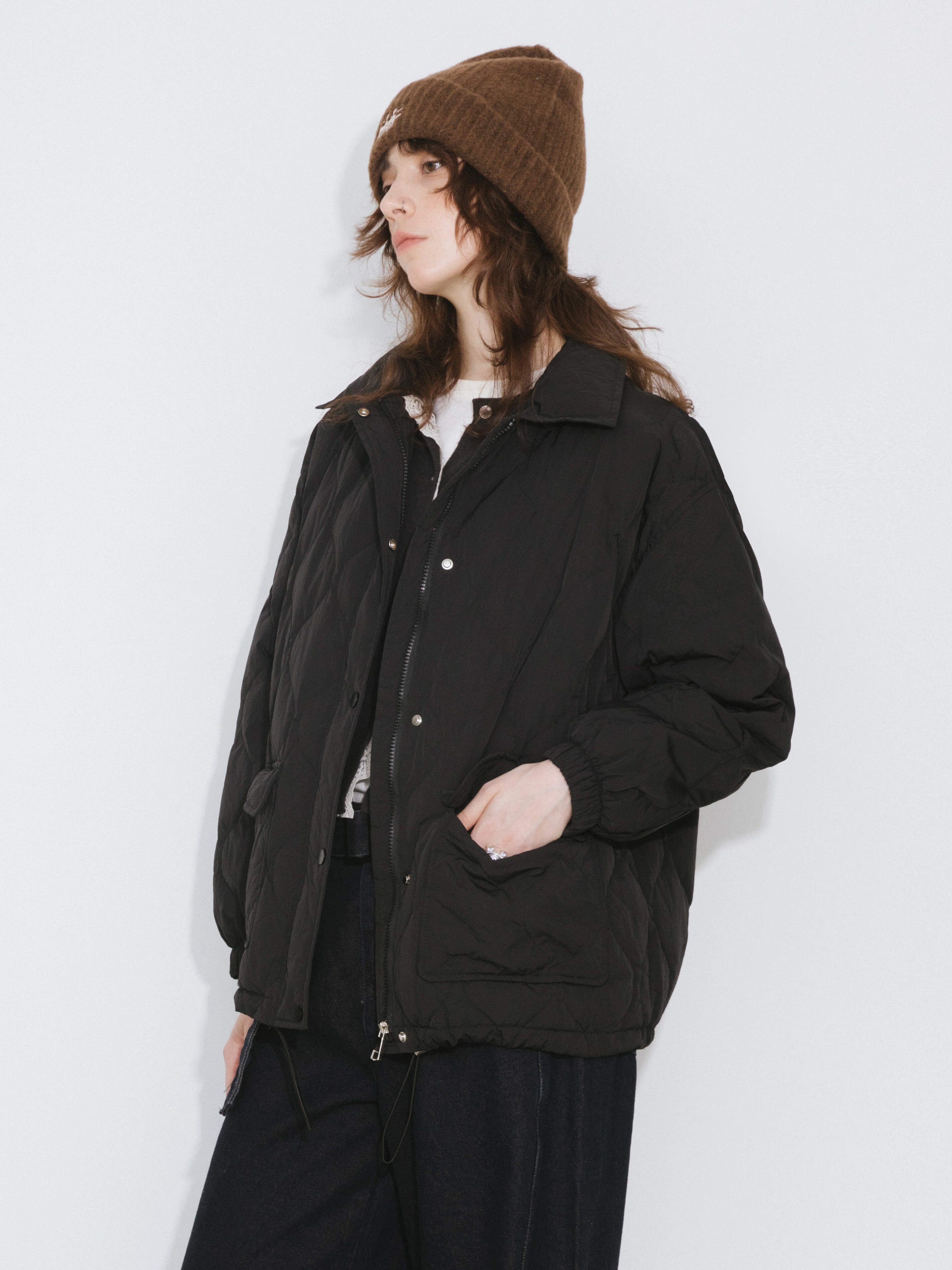 Diamond Padded Short Puffer Jacket-6