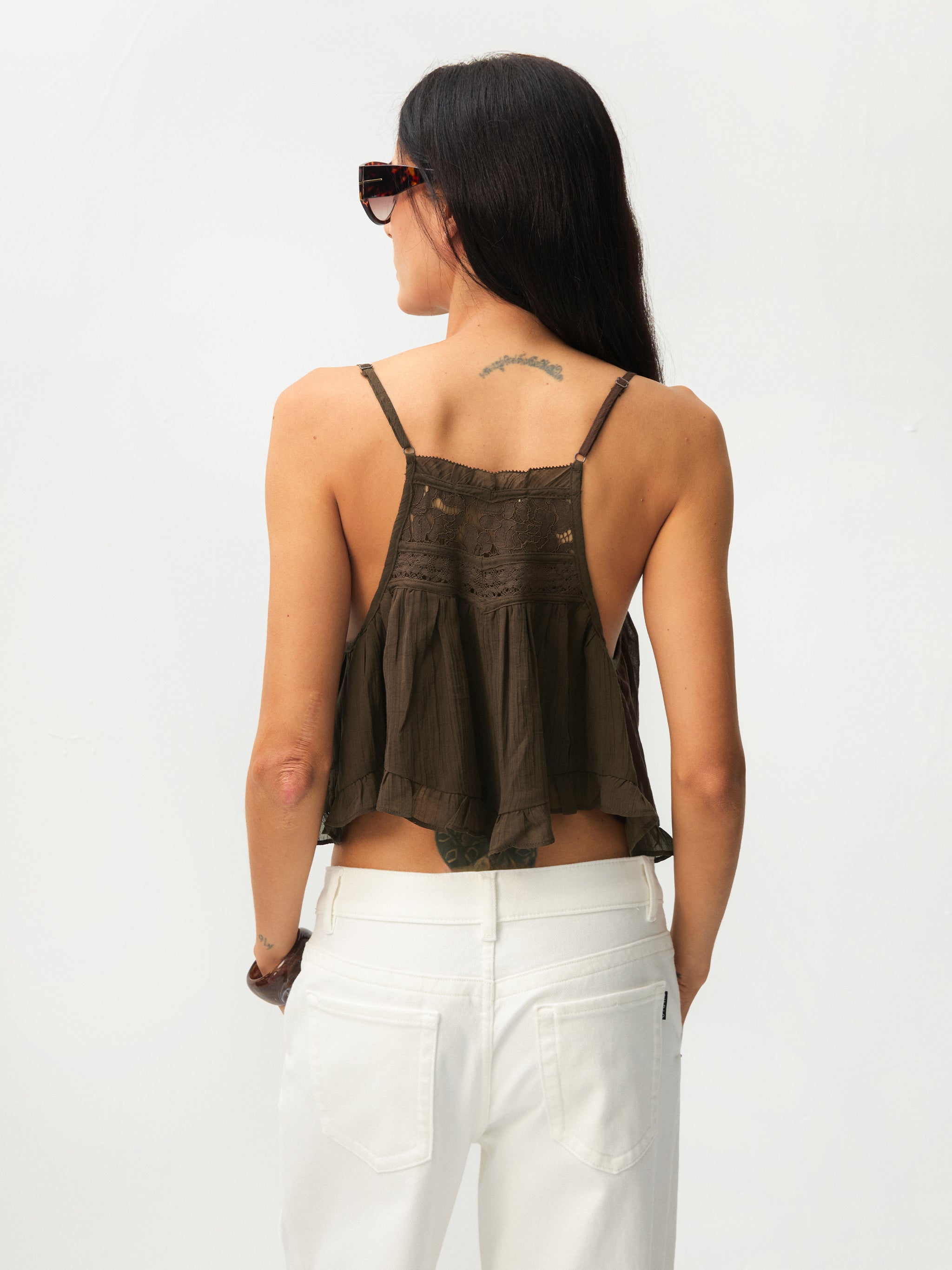 CUBIC Lyocell Lace Ruffled Camisole-6