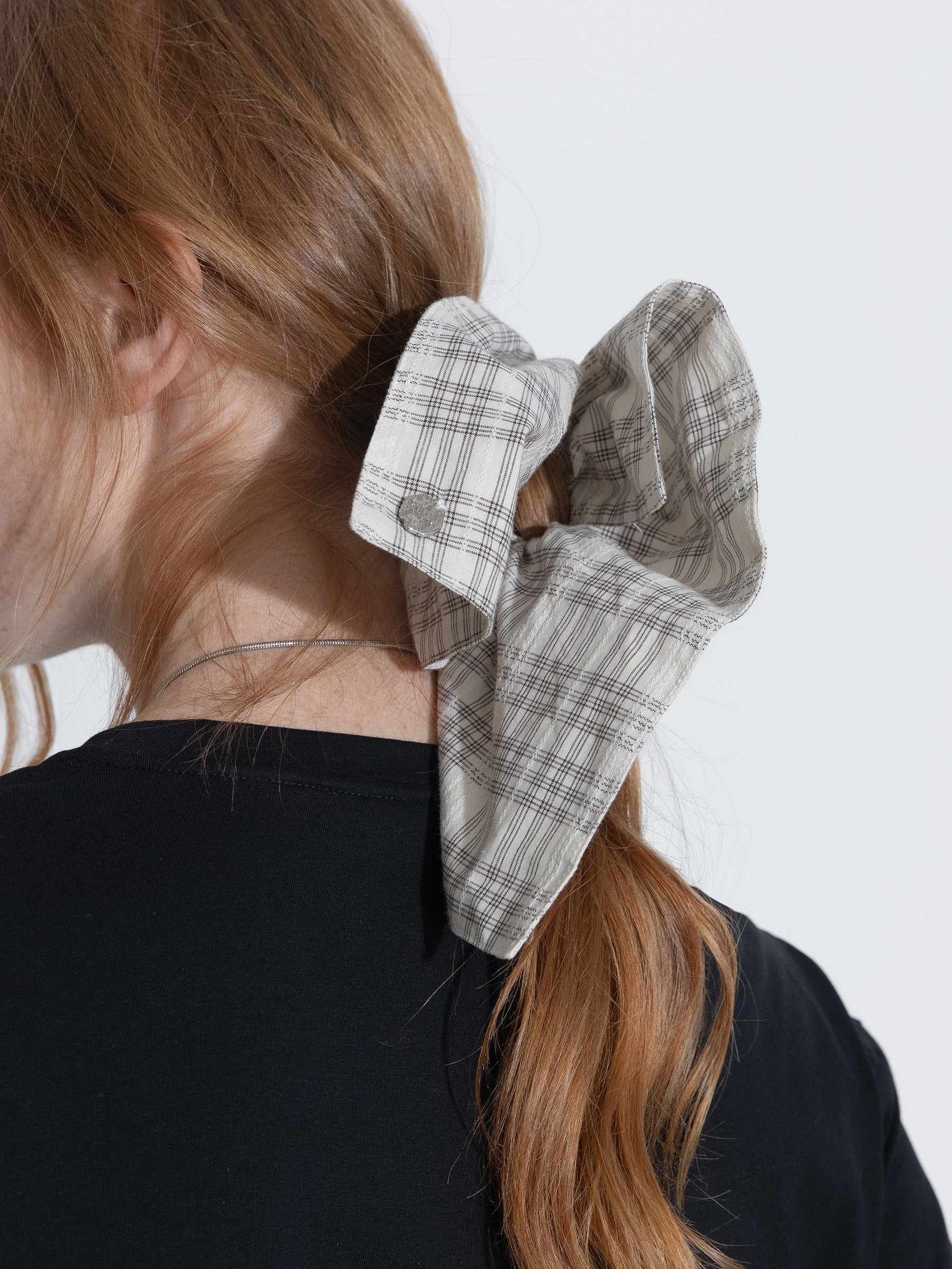 Lace Checkered Irregular Hair Scrunchies-7