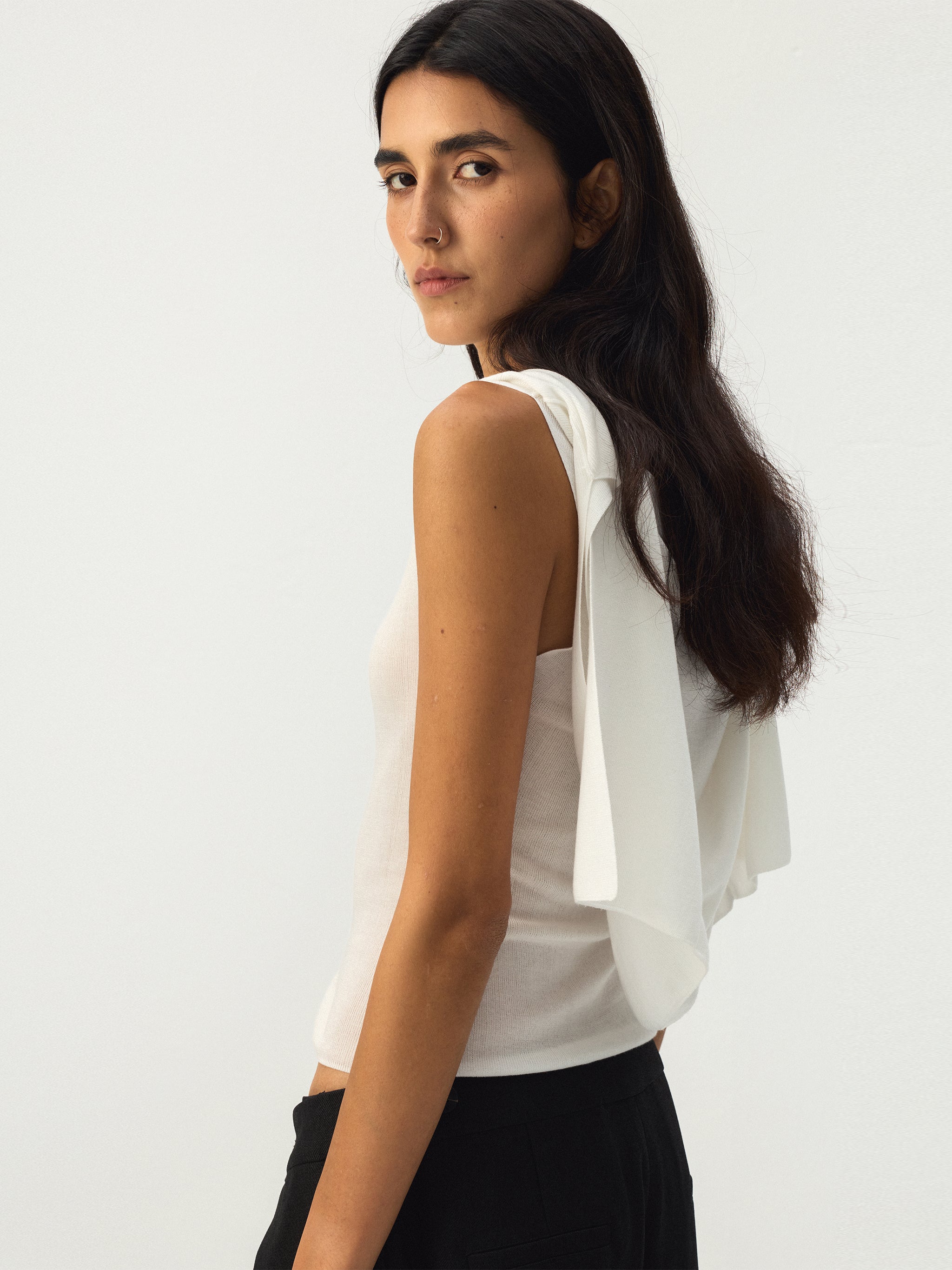CUBIC Cape-Style Button Front Top-6