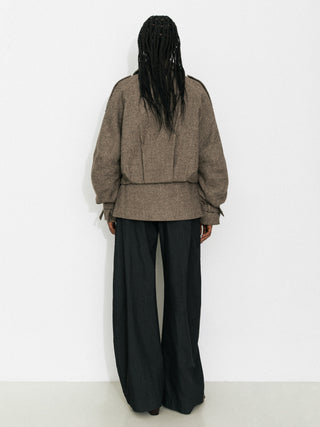 Double-Breasted Wool Blend Coat