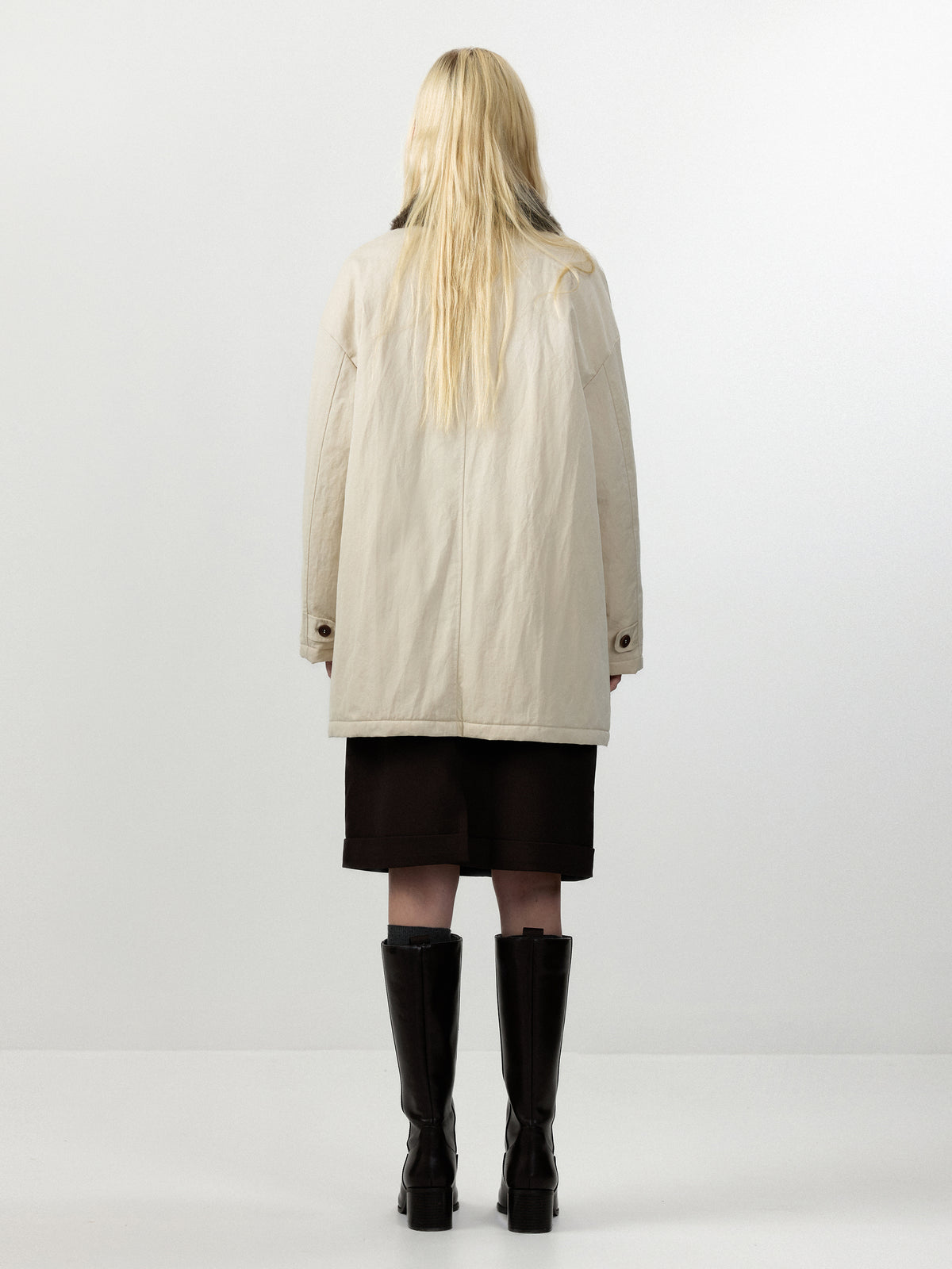 CUBIC Faux‑Fur Collar Oversized Down Coat-6