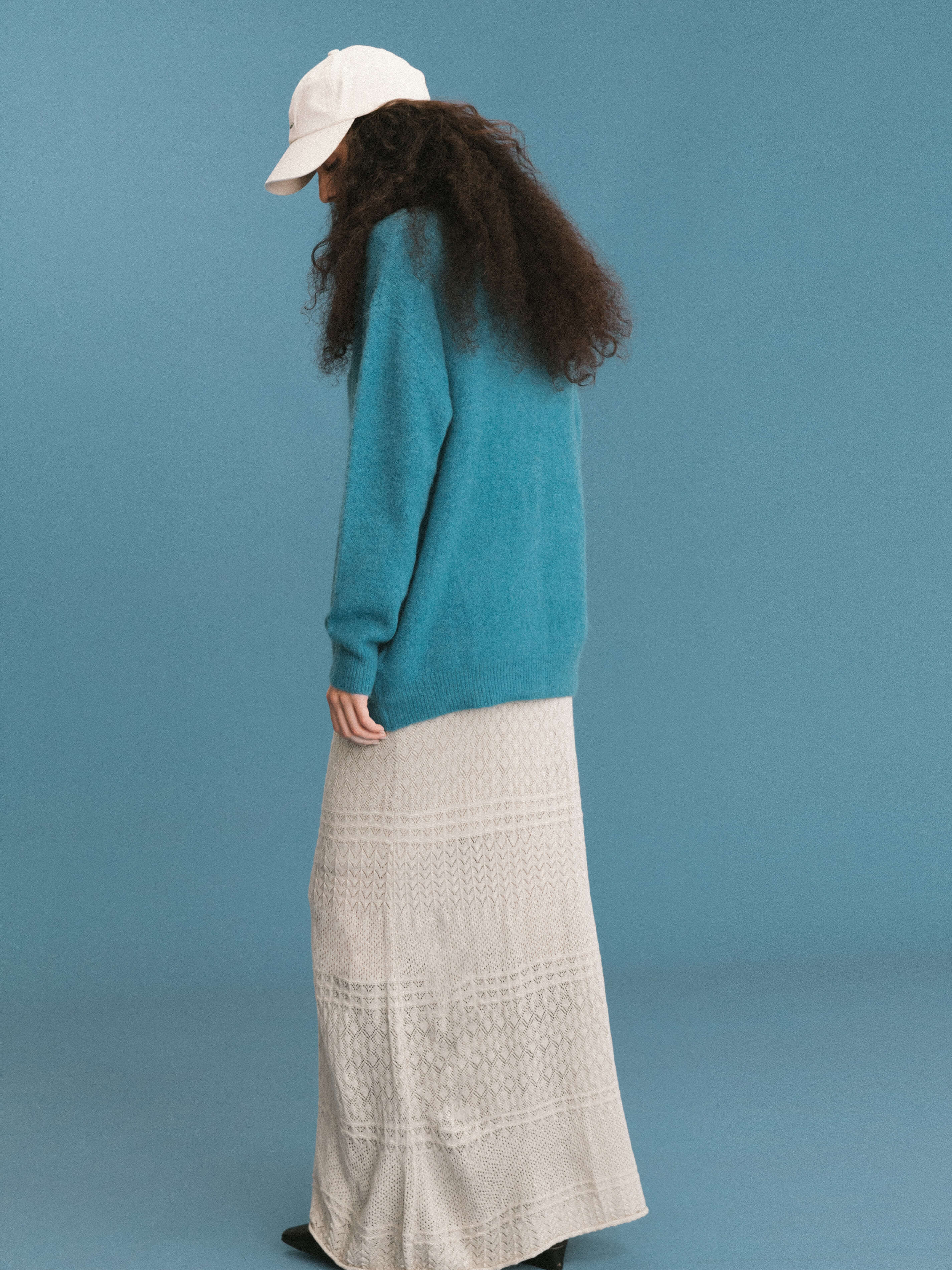 ONE BY CUBIC Knitted Wool Maxi Wrap Skirt-7