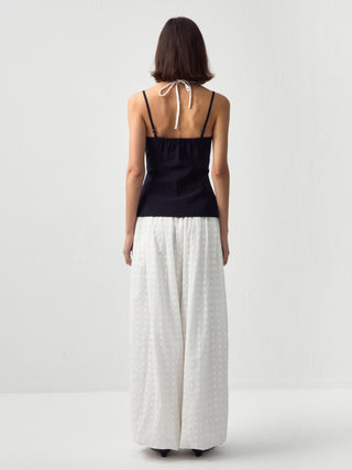 CUBIC Contrast Panel Deep V Knit Top