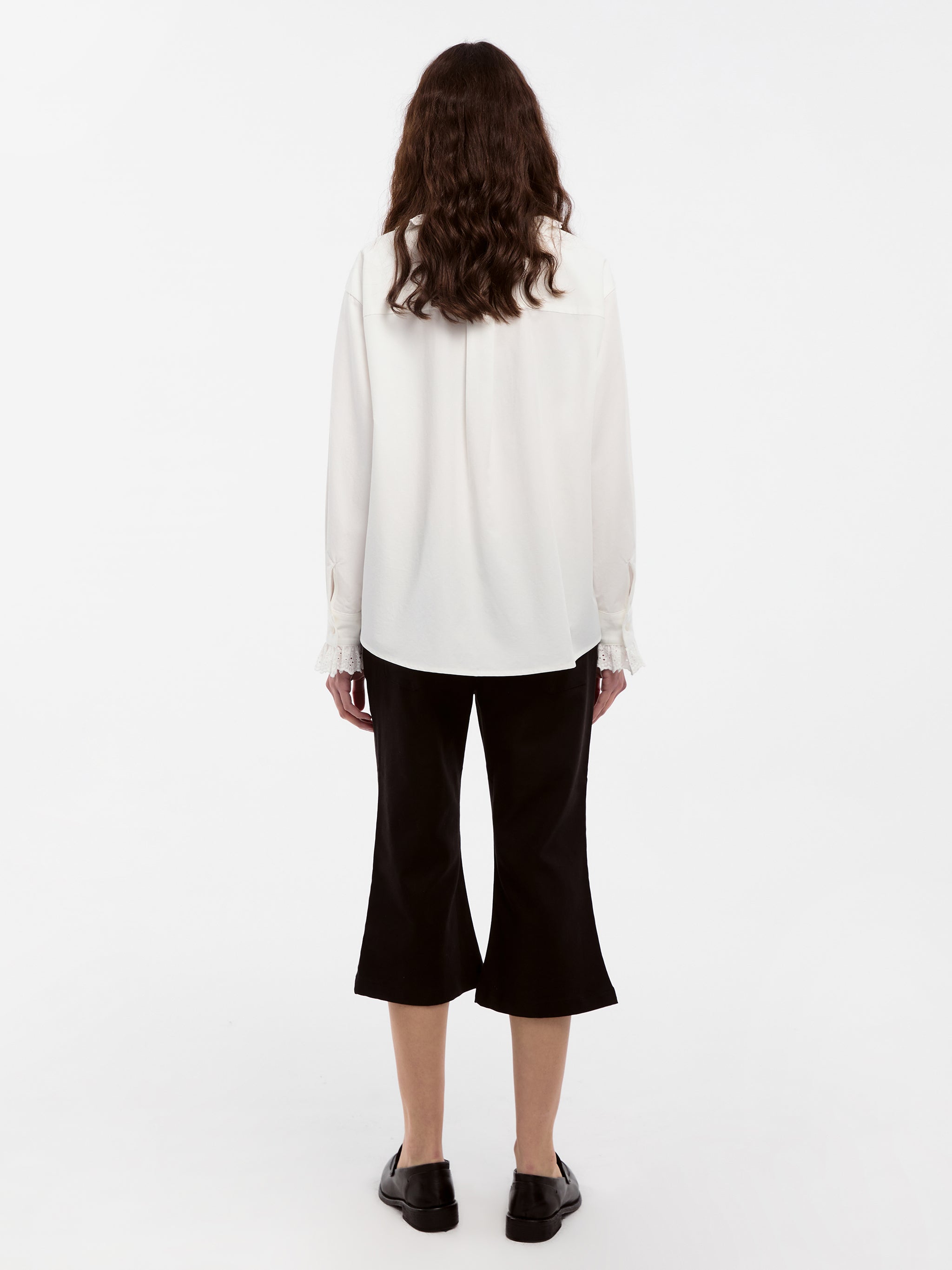 CUBIC Lace-Trimmed Linen Long-Sleeve Shirt-6