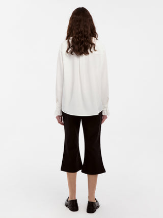 CUBIC Lace-Trimmed Linen Long-Sleeve Shirt