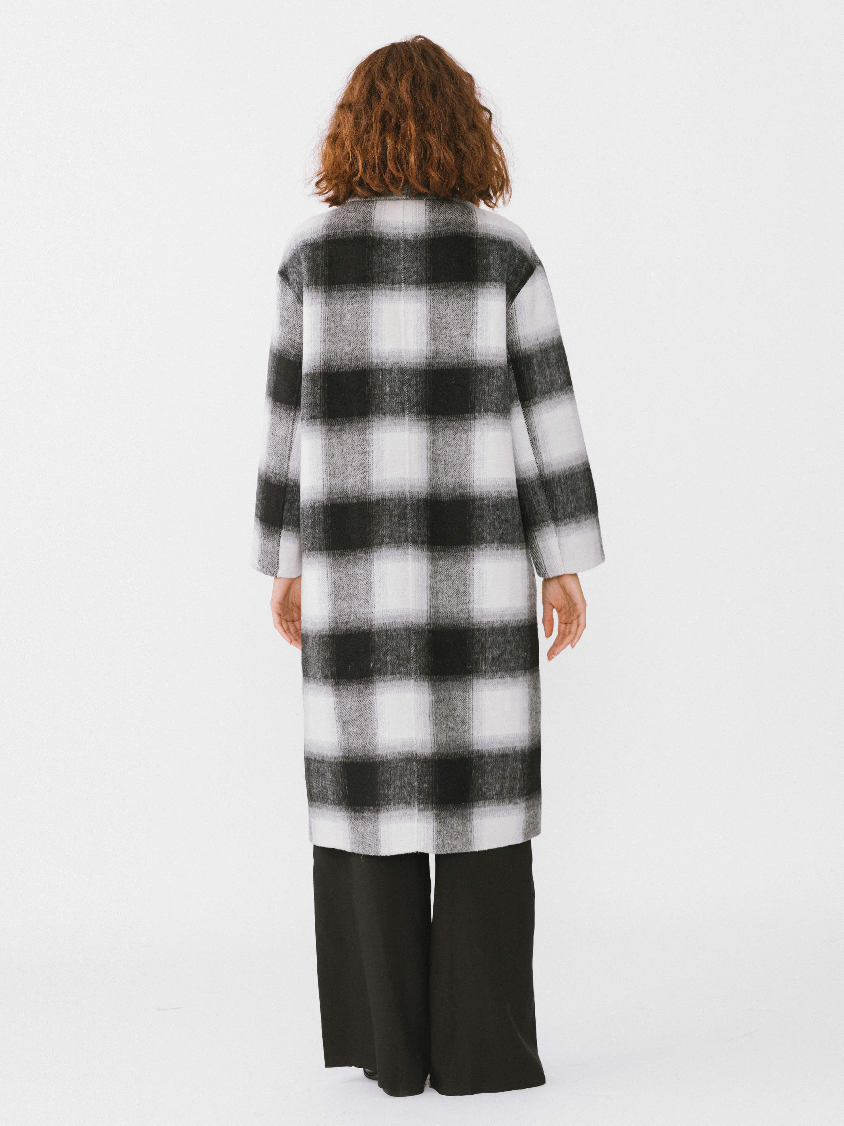 Classic Check Long Wool Coat-5
