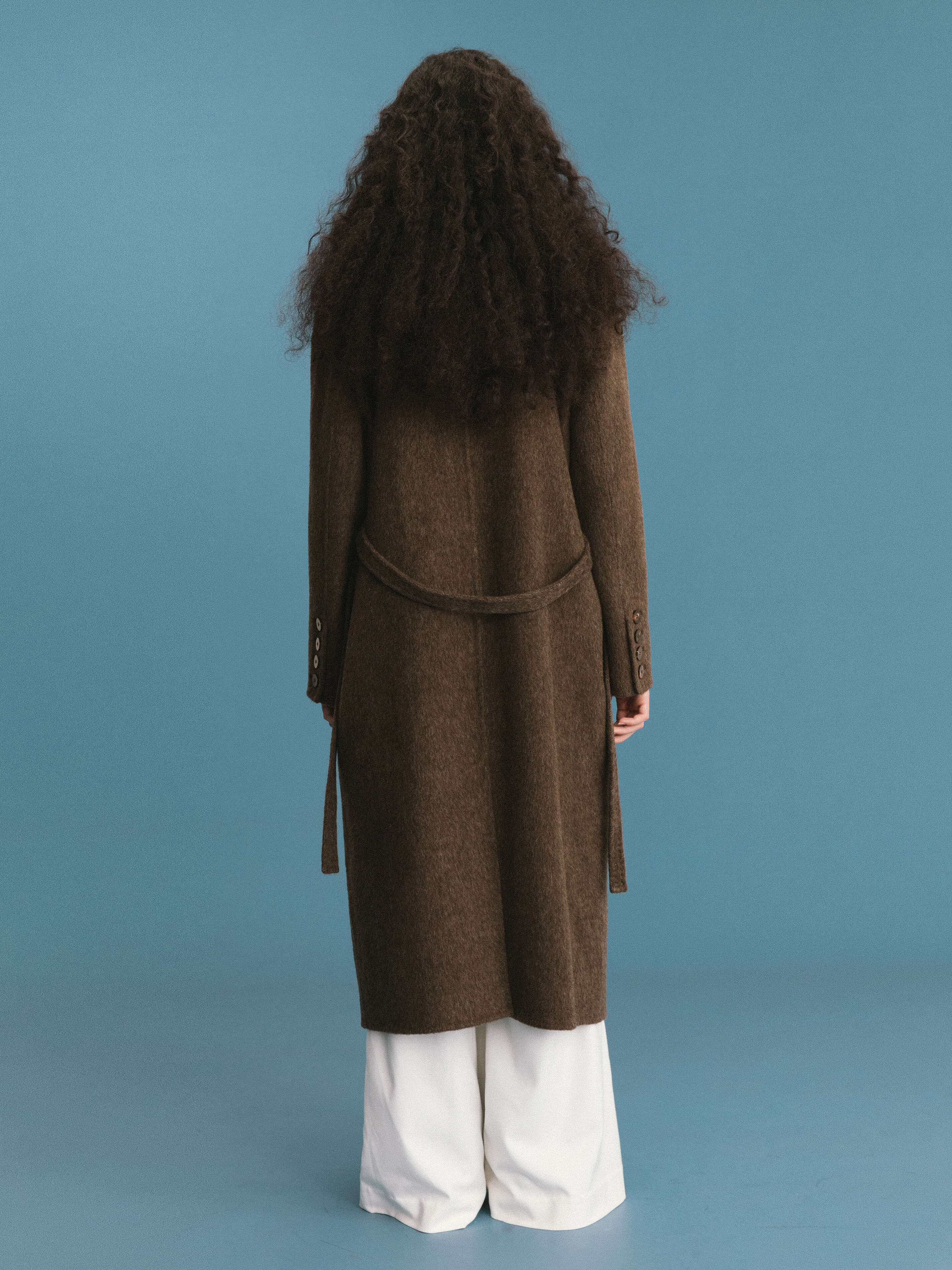 ONE BY CUBIC Straight Wool Blend Long Coat-6