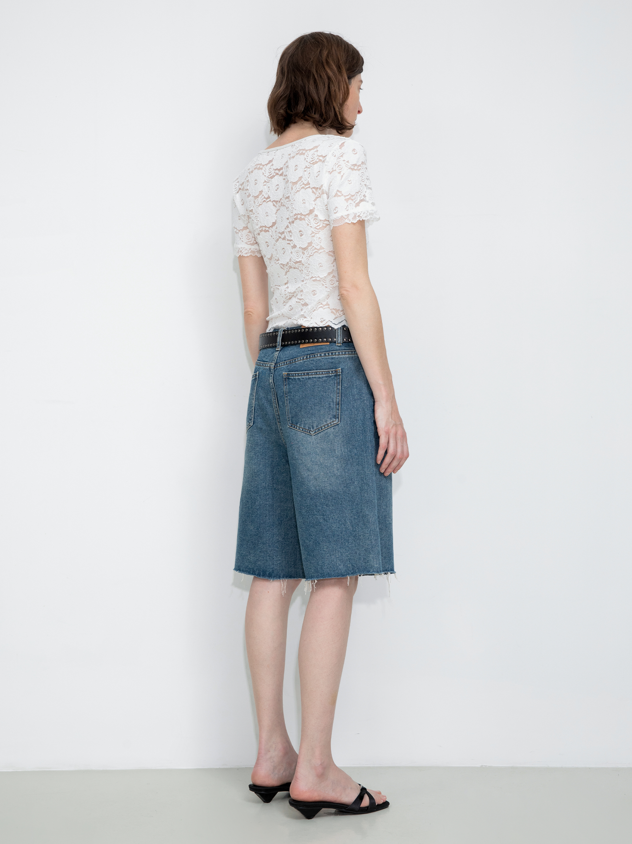 V-Neck Lace Short-Sleeve T-Shirt-6