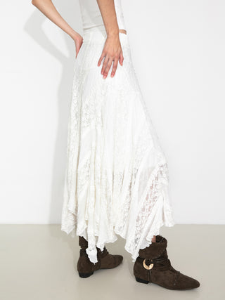 Chiffon Knit Asymmetric Maxi Dress