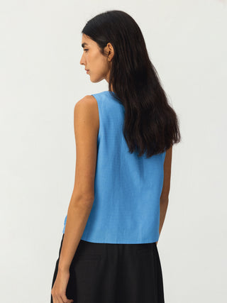 CUBIC Sleeveless Ruffle Tie-Front Top
