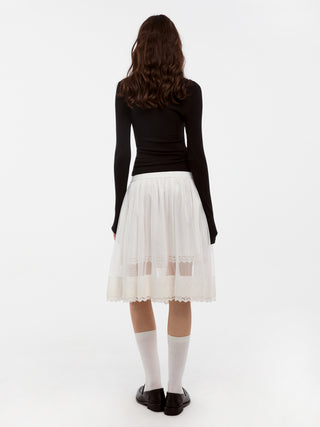 CUBIC Lace-up Mesh Skirt