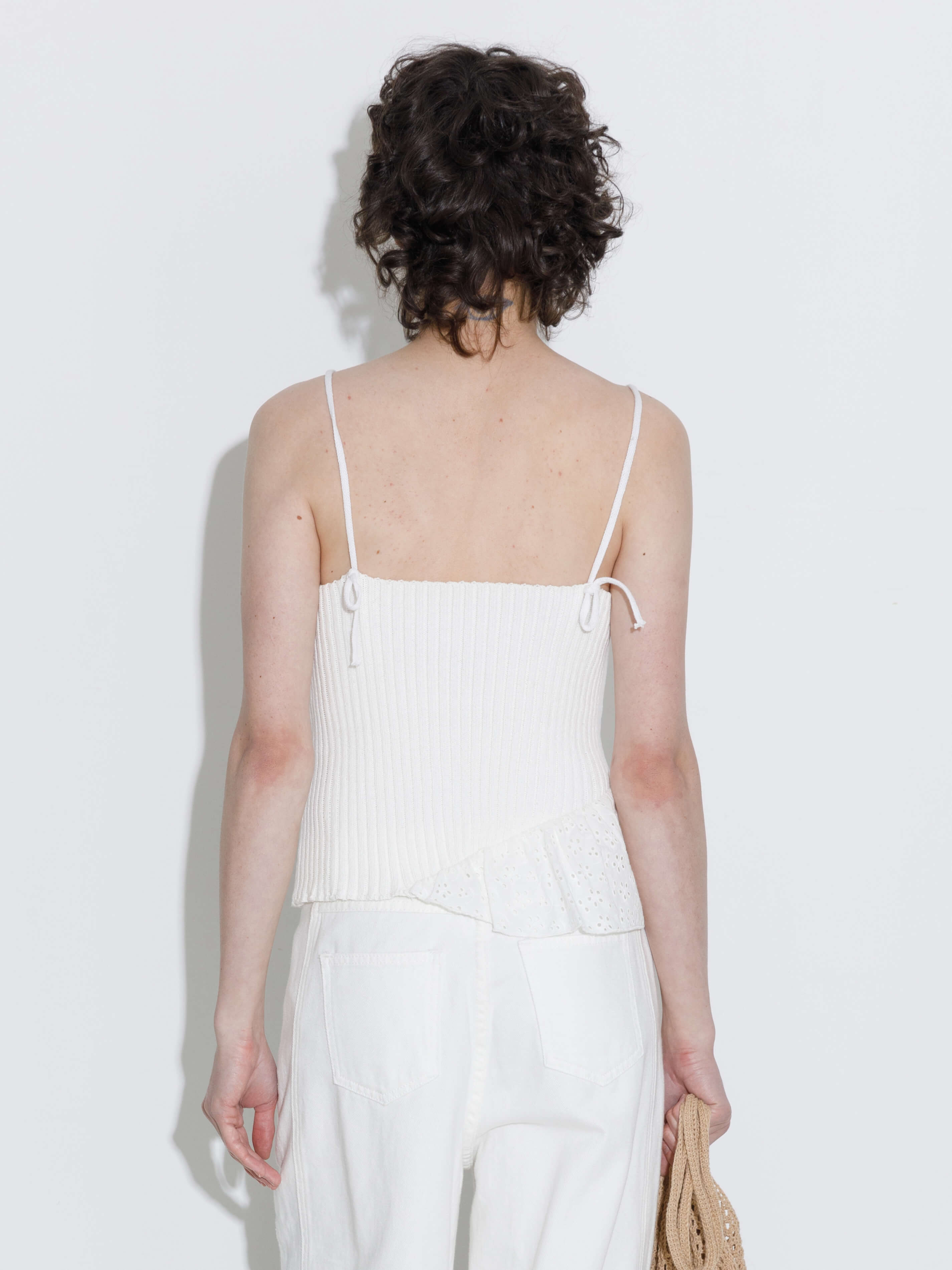 100% Cotton Lace-Detail Knitted Cami Top-6