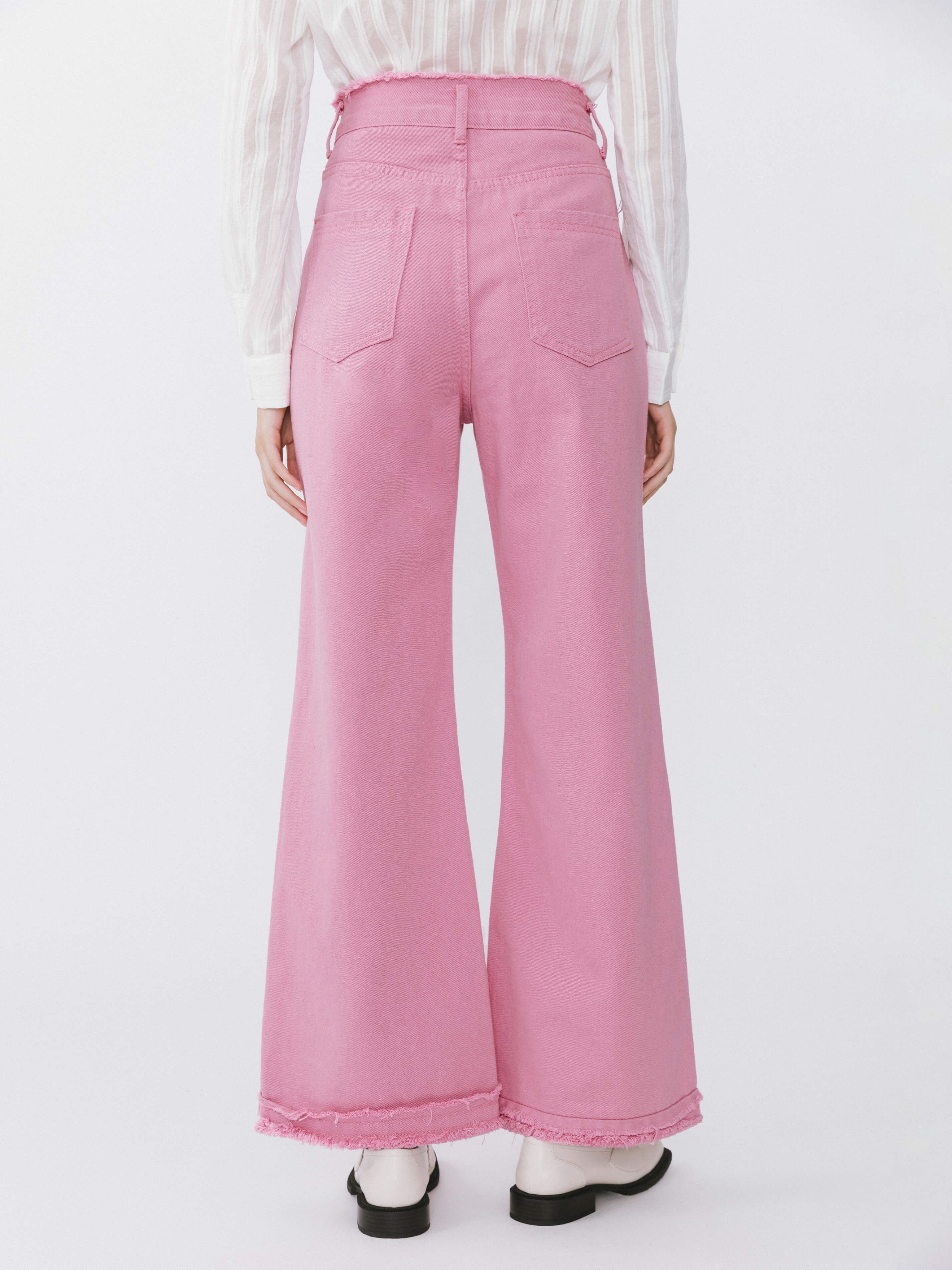 Raw Edge Wide Leg Jeans-6
