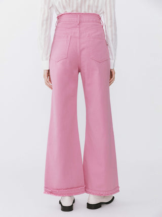 Raw Edge Wide Leg Jeans