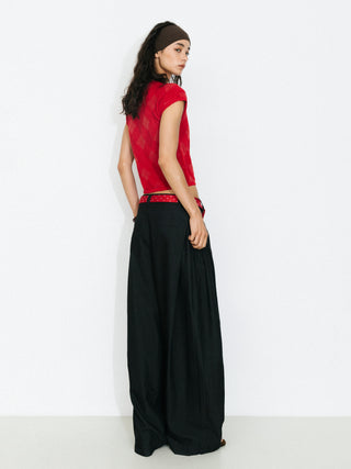 Cropped Knit Short-Sleeve Cardigan