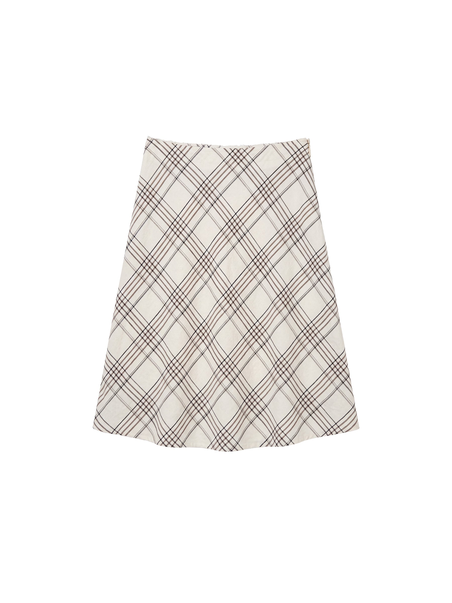 CUBIC Diagonal Check Mid-Rise Skirt-6