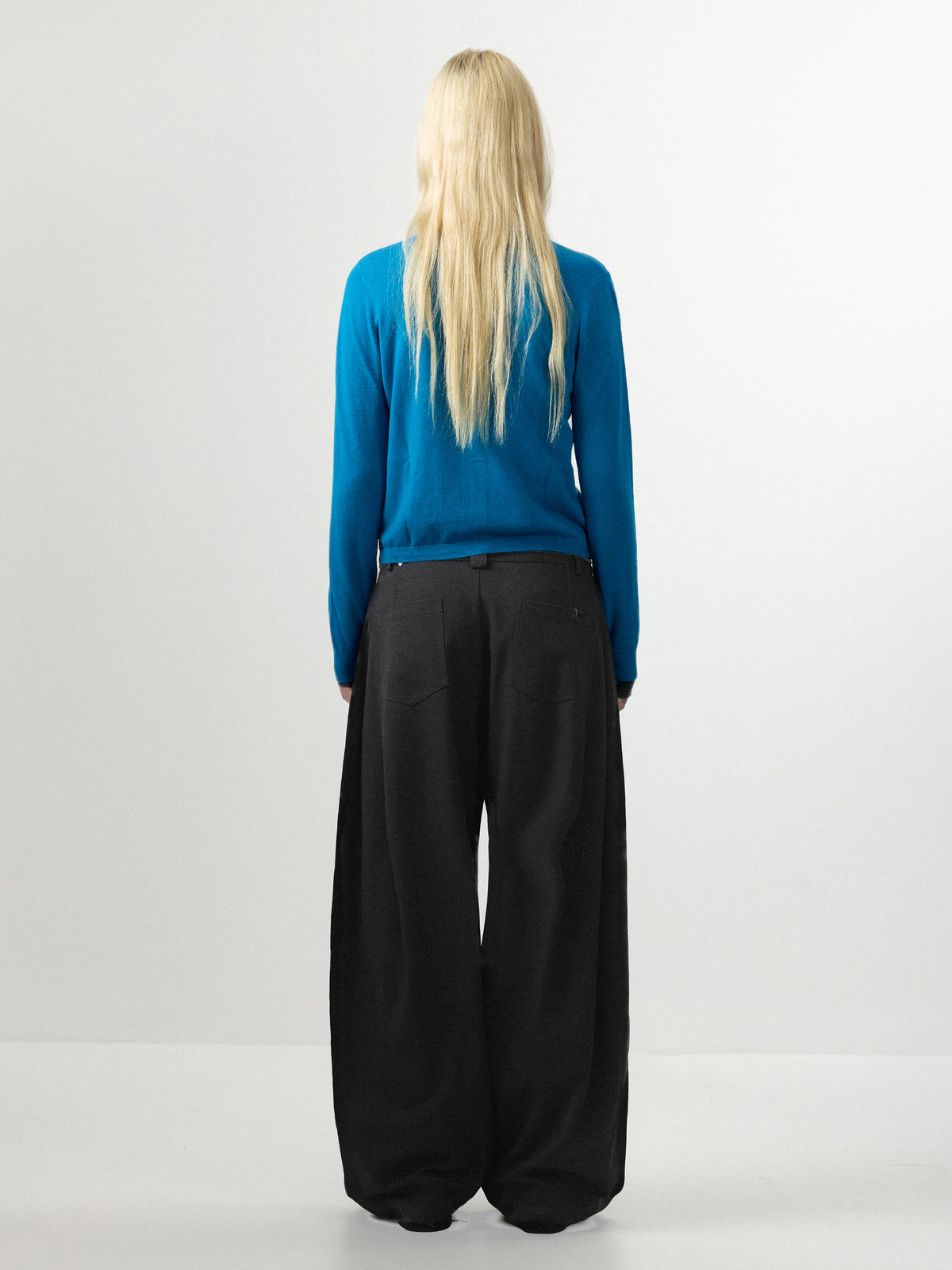 100% Wool Knit Cardigan with Crew Neck-6
