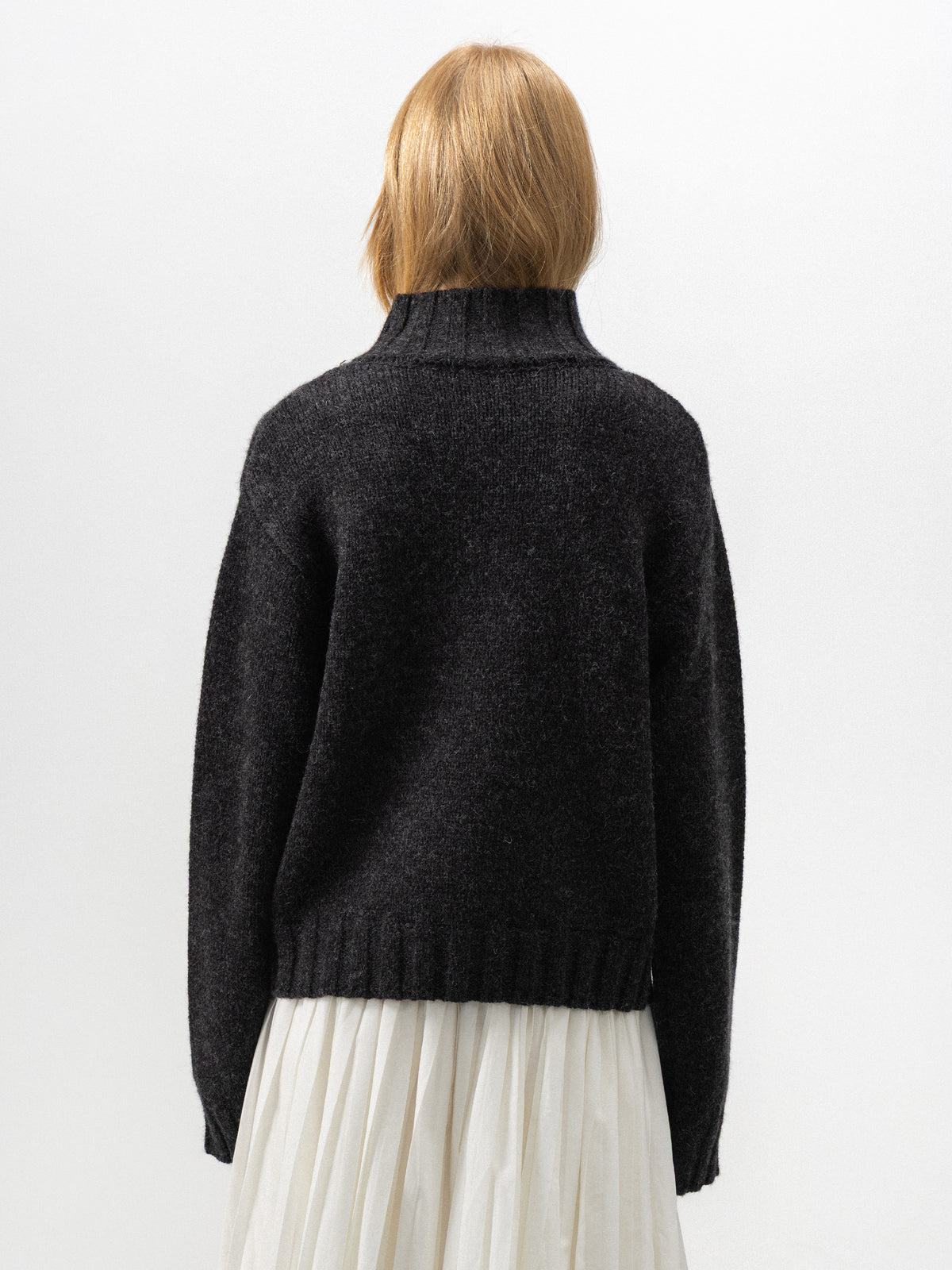 CUBIC High-Neck Chunky Knit Cardigan-6