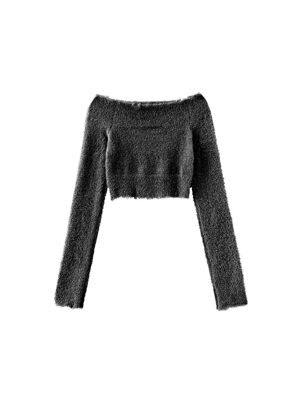 Off-Shoulder Long Sleeve Knit Crop Top-22