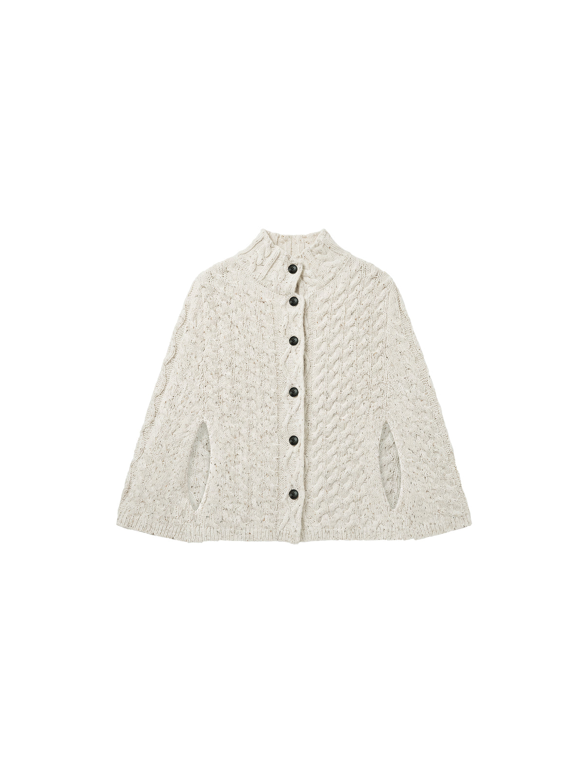 CUBIC Cable-Knit Button-Up Cape-7