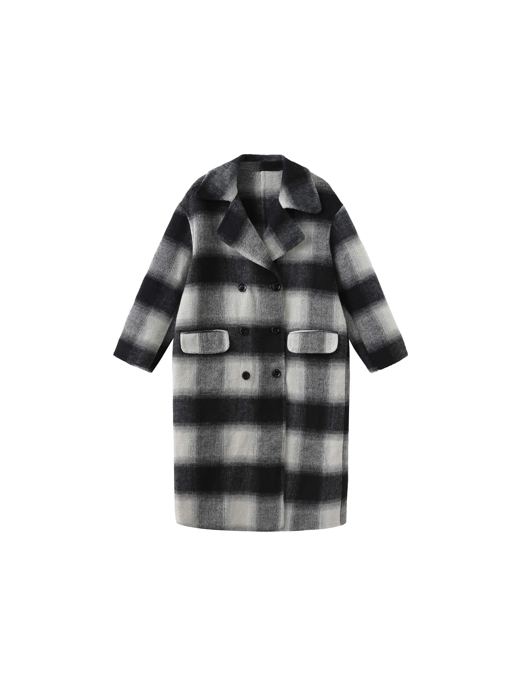 Classic Check Long Wool Coat-7