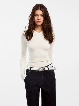 CUBIC Wool Blend V-Neck Knit T-Shirt