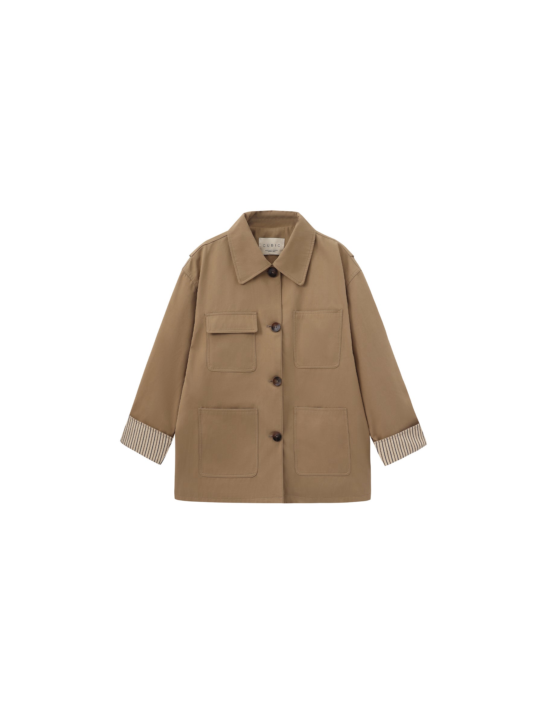 Classic Barn-Style Modal-Blend Cotton Down Coat-7