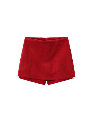 Y2K Corduroy Side-Zip Skort