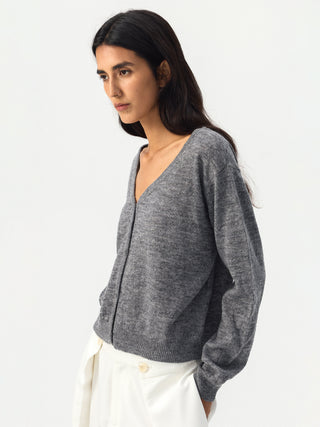 CUBIC Relaxed V-Neck Knit Cardigan