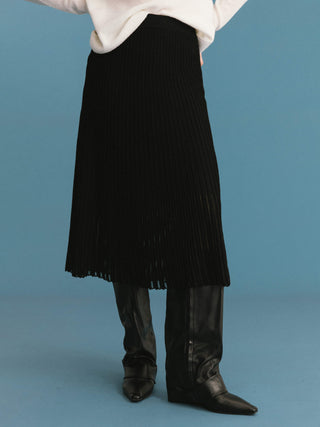 ONE BY CUBIC Lace Stitch Knitted Midi Skirt