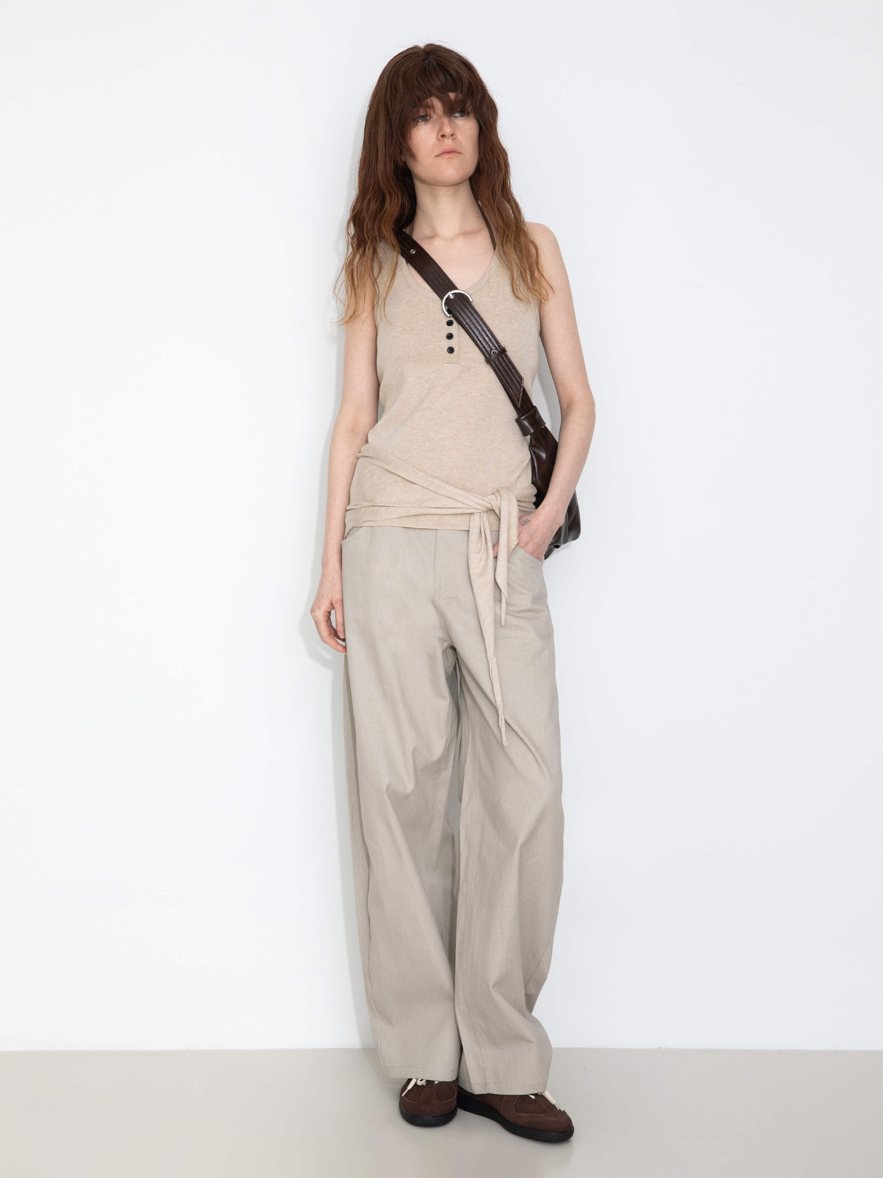 Slim-Fit Knit Henley Vest with Neck Tie-8