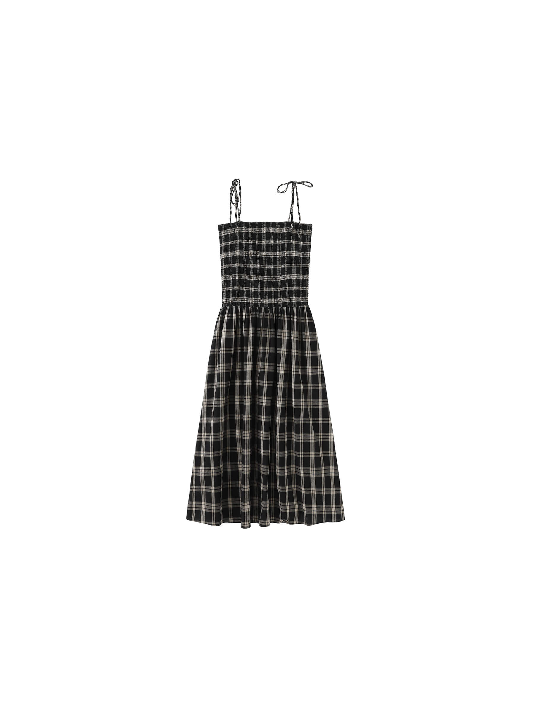 Pure Cotton Plaid Sling Dress-8