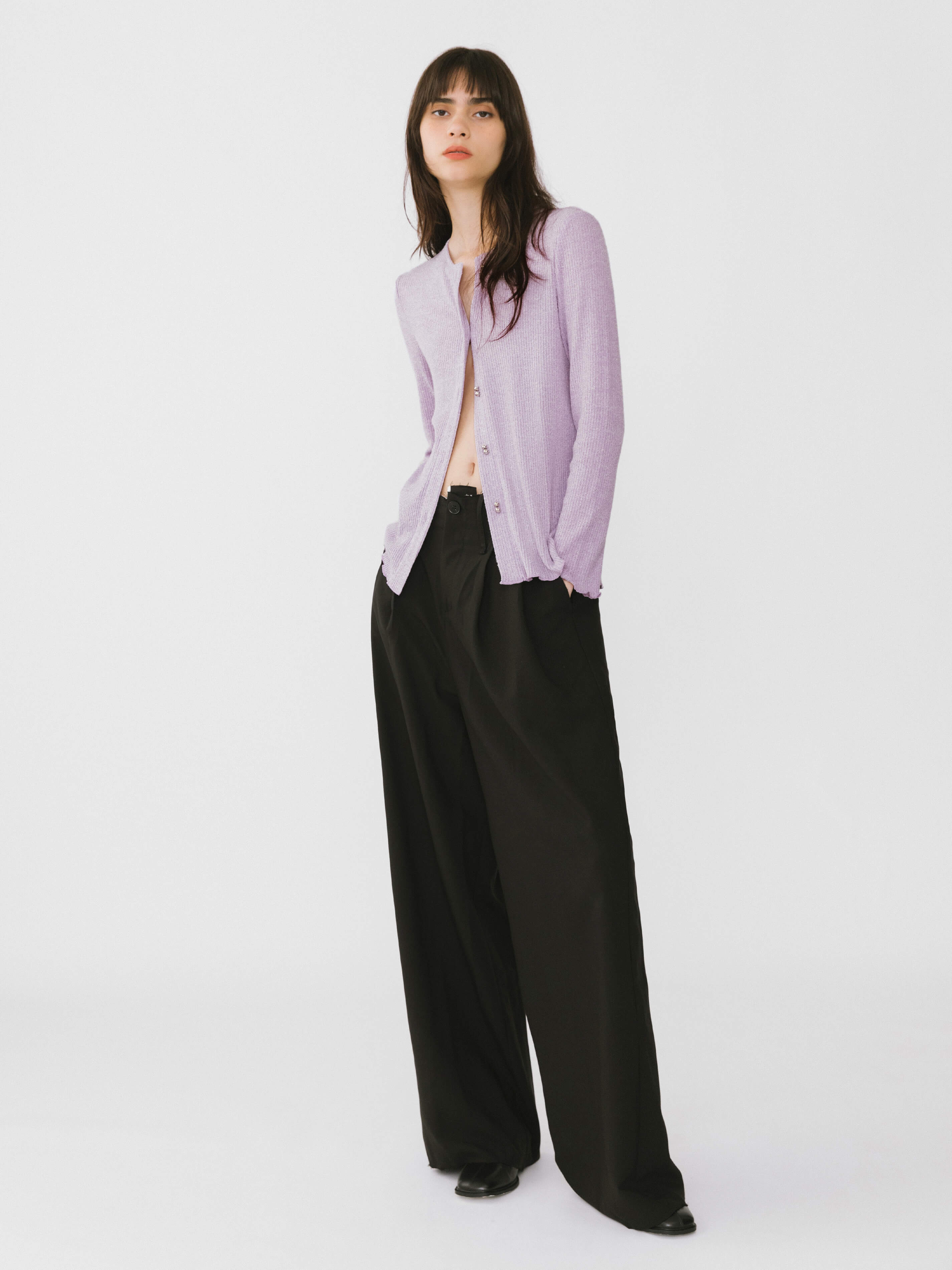 Asymmetric Waistband Tailored Trousers-8