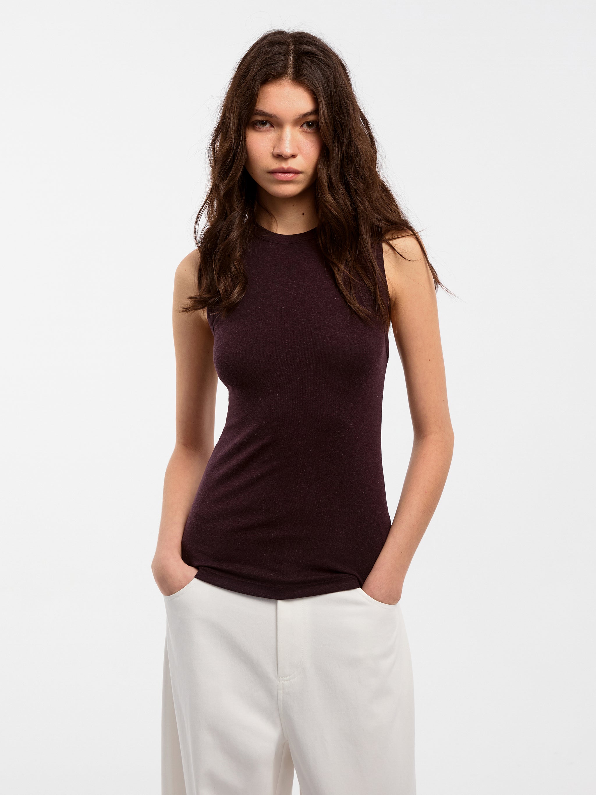 CUBIC Lyocell Striped Linen Vest-7