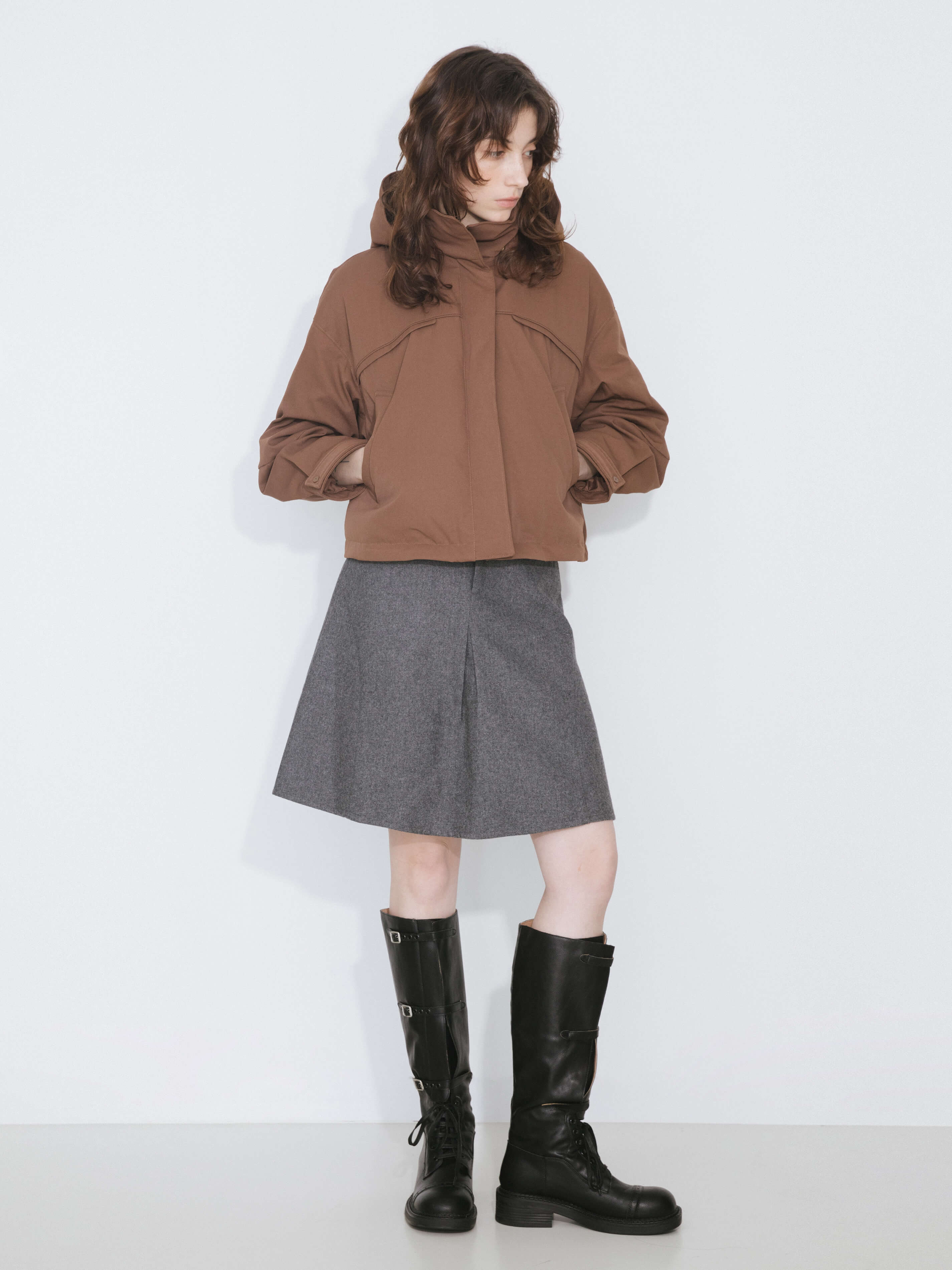 Wool Blend A-Line Skirt-7