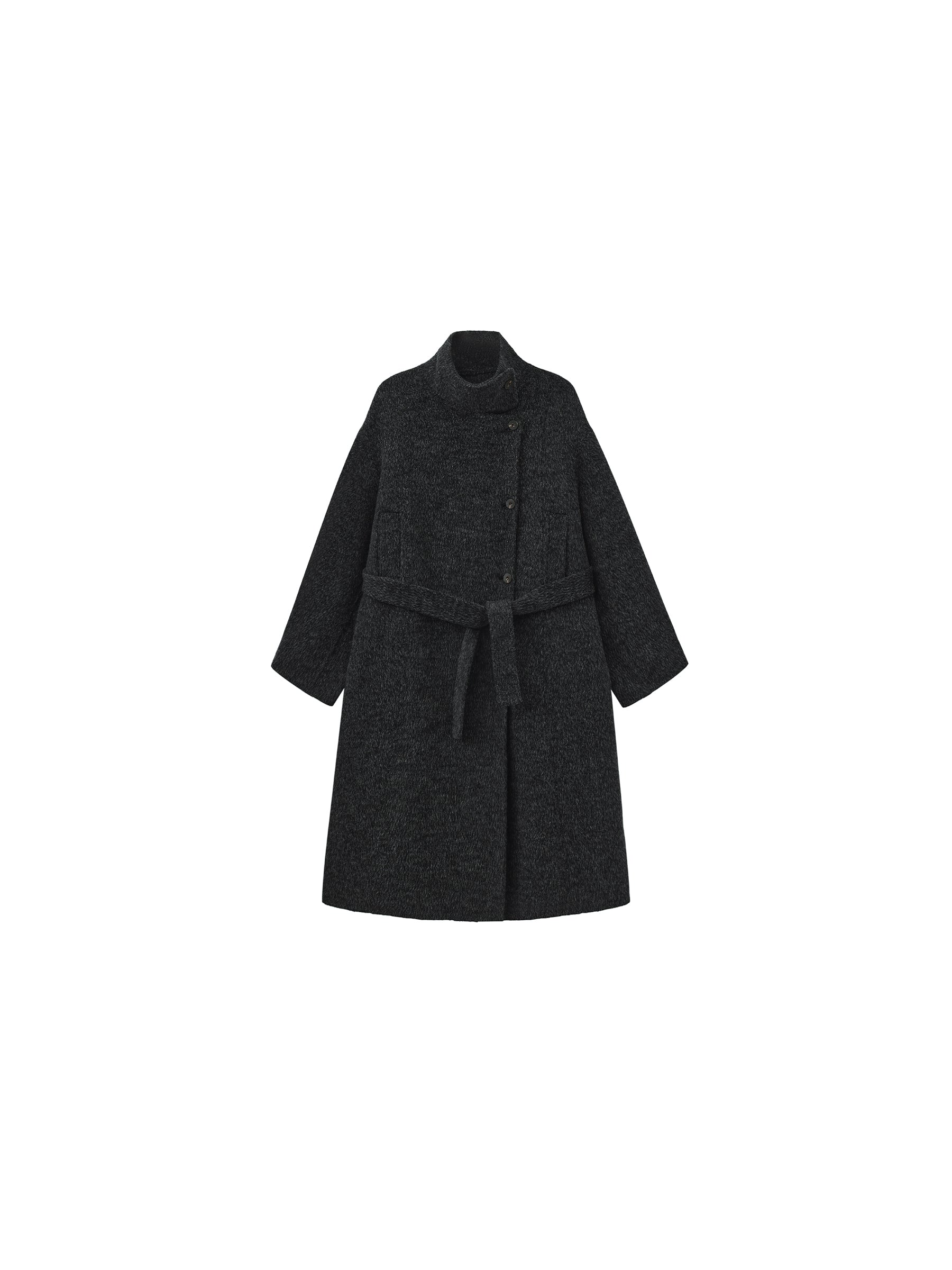 Classic Loose-Fit Stand Collar Wool-Blend Coat-7