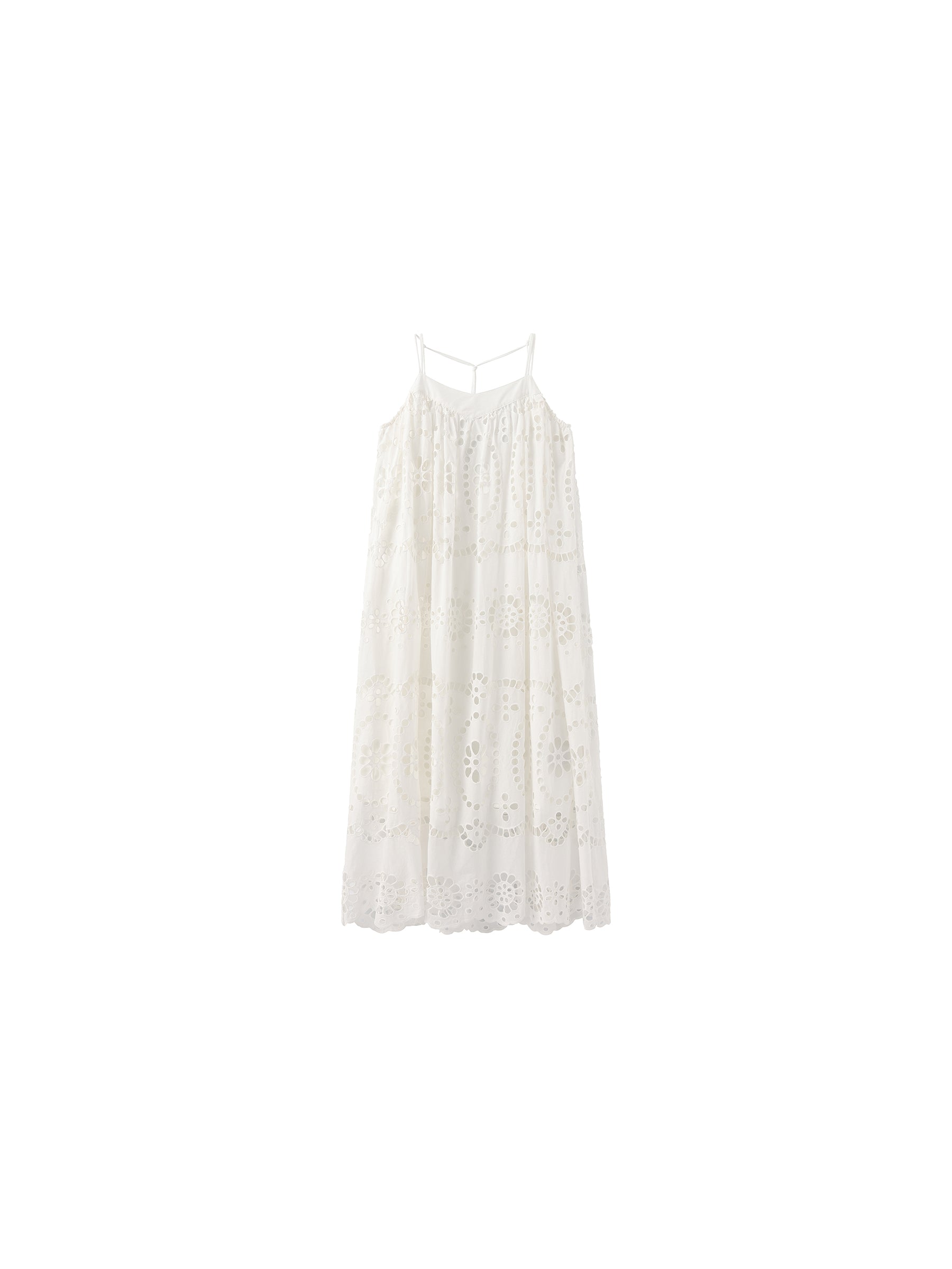 Heavily Embroidered Eyelet Floral Cami Dress-7