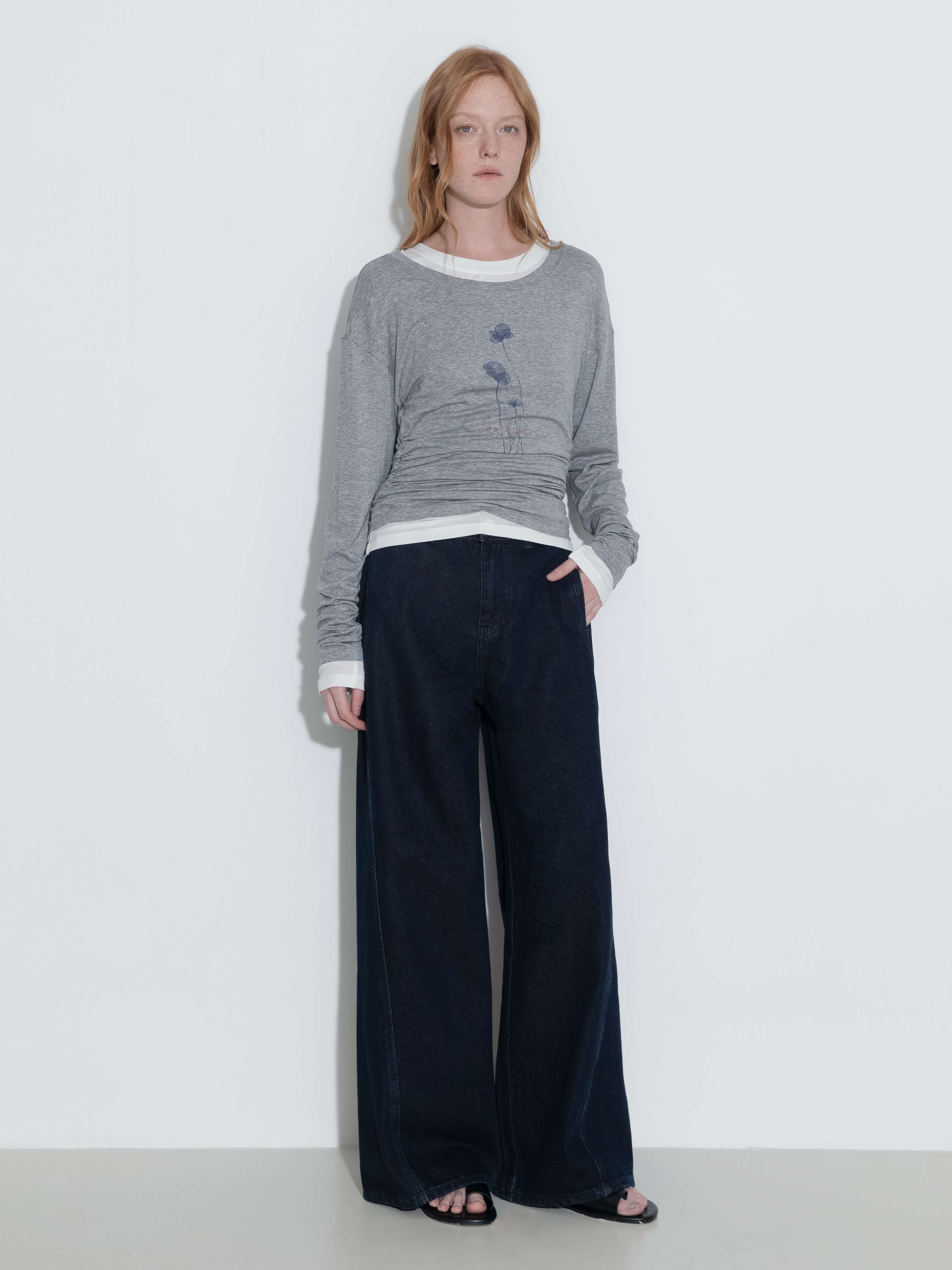Straight Wide Leg Denim Jeans-8