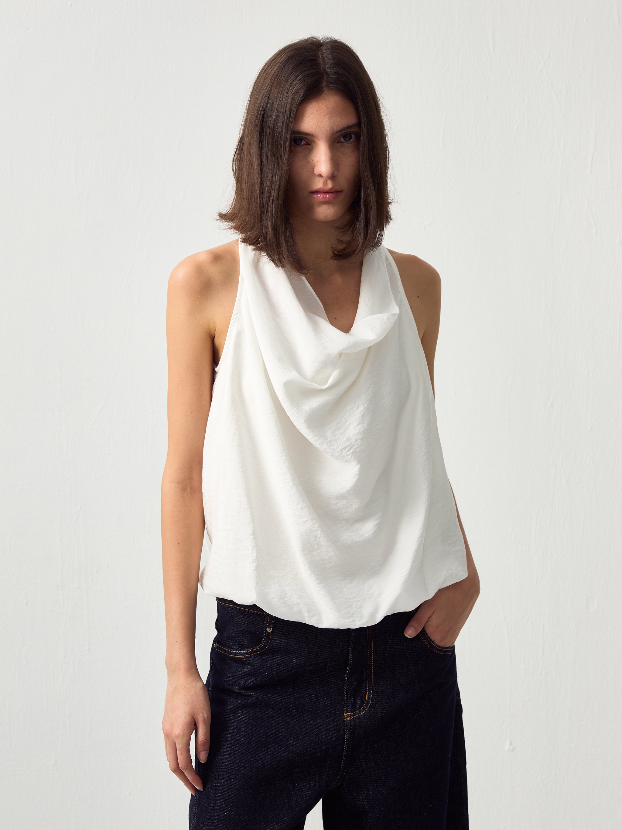 CUBIC Solid Halter Neck Camisole-8