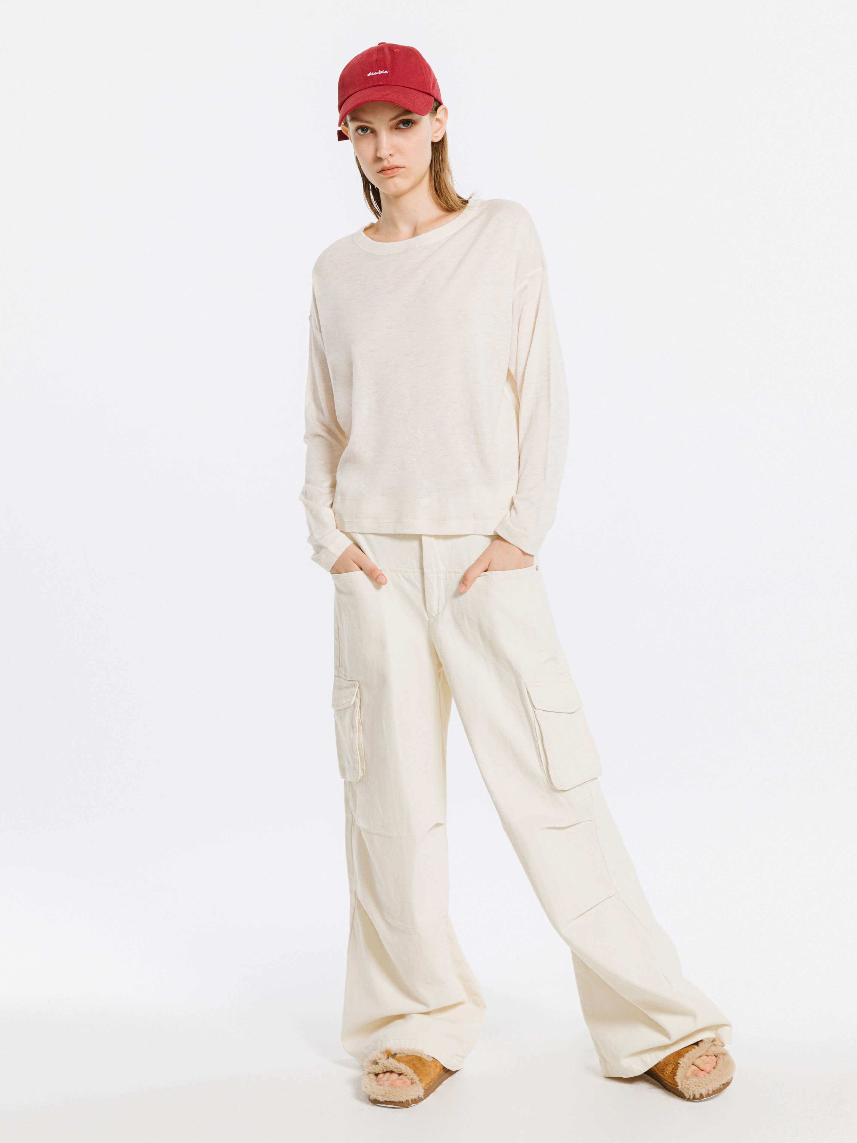 Crew Neck Long Sleeve Top with Wool Blend-8