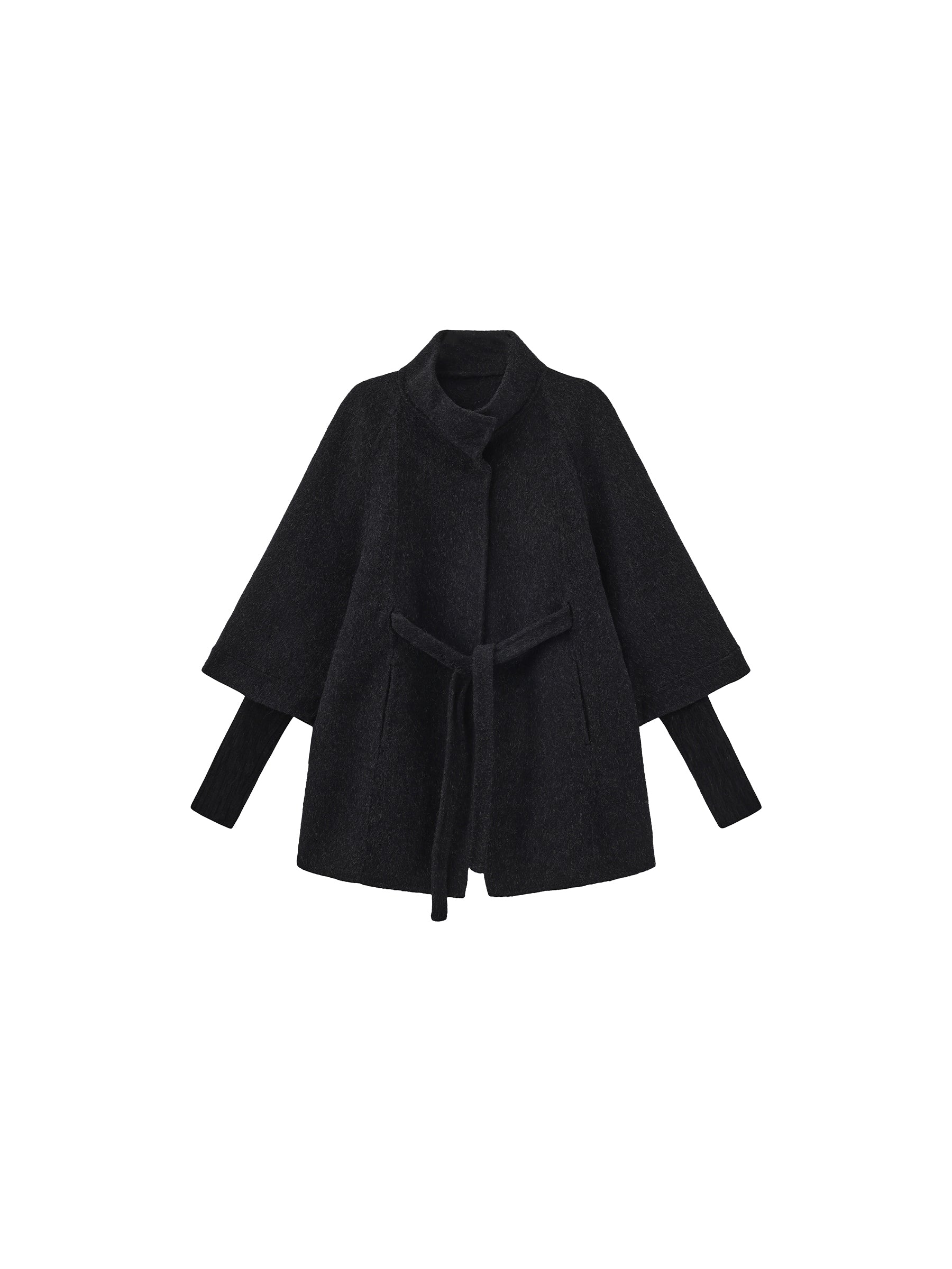 Minimal Wool-Blend Waist-Defined Coat-7
