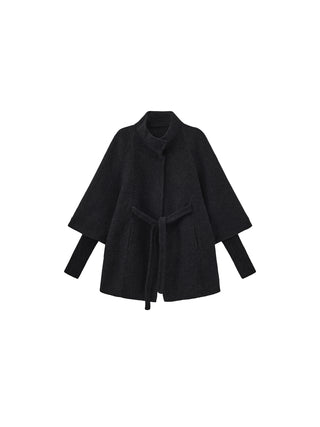 Minimal Wool-Blend Waist-Defined Coat