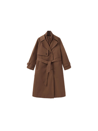 ONE BY CUBIC Double-Layer Long Trench Coat Style Down Coat