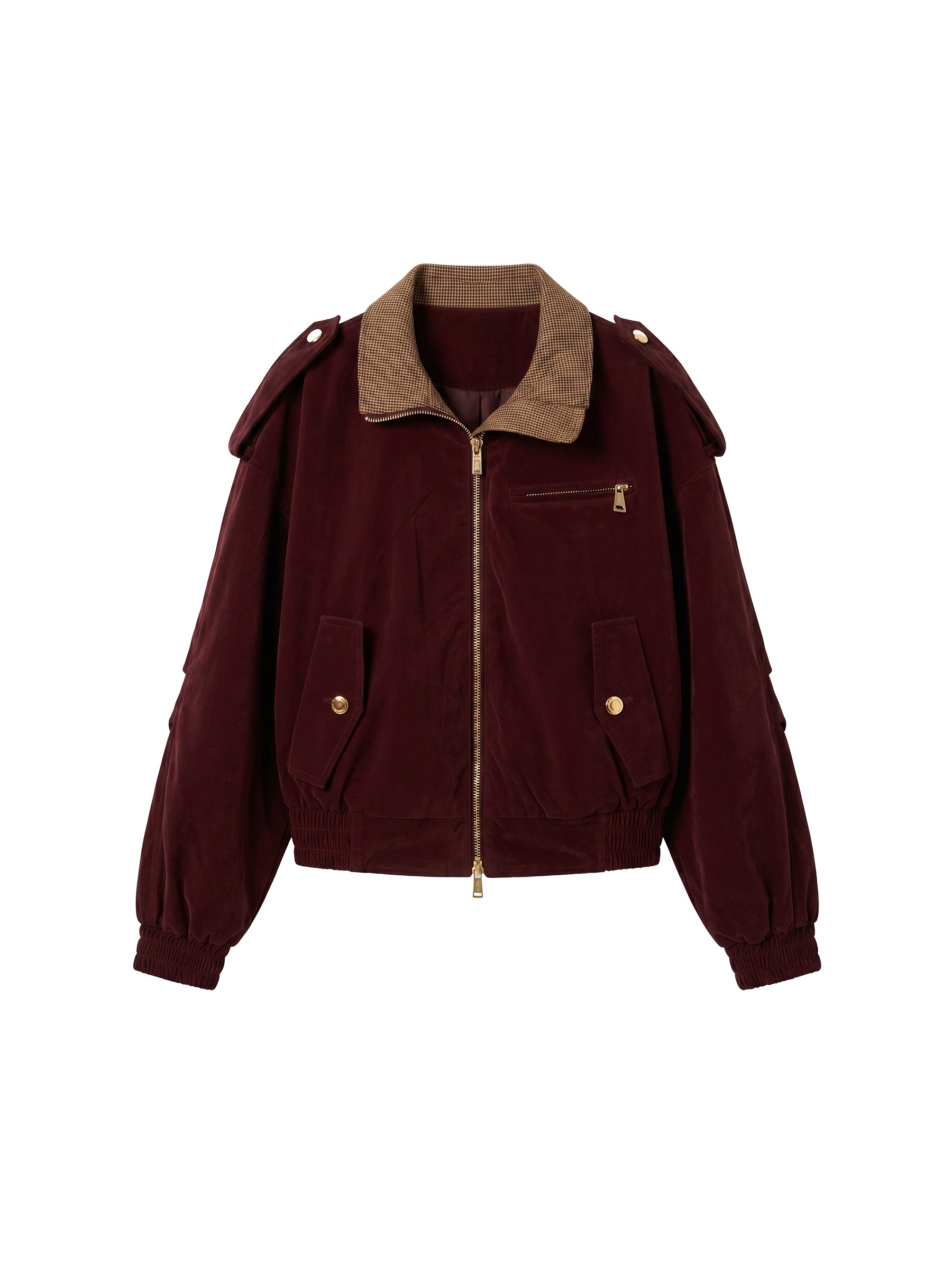 CUBIC Burgundy Harrington Jacket-7