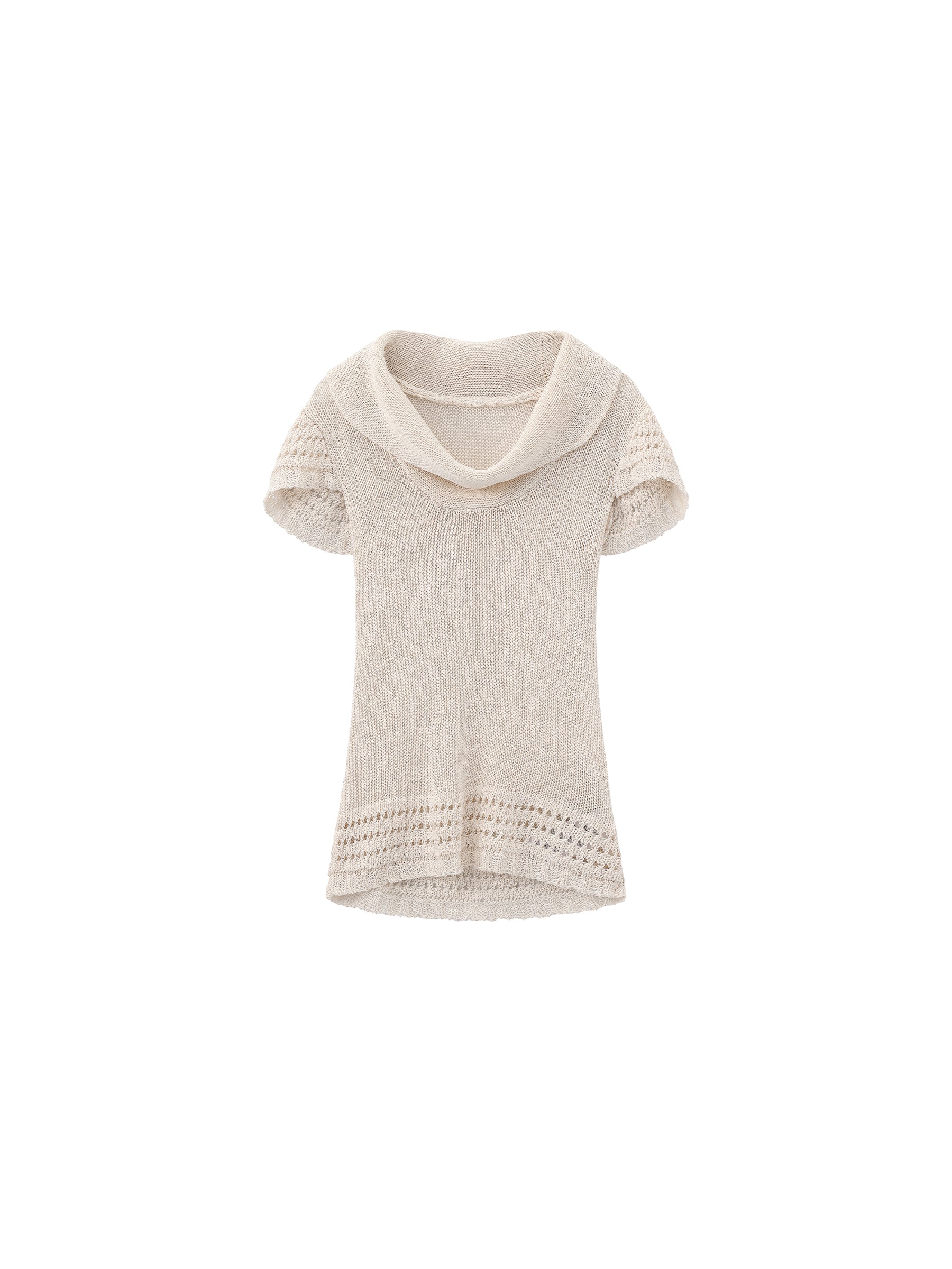 CUBIC Cowl Neck Sheer Knit Top-7